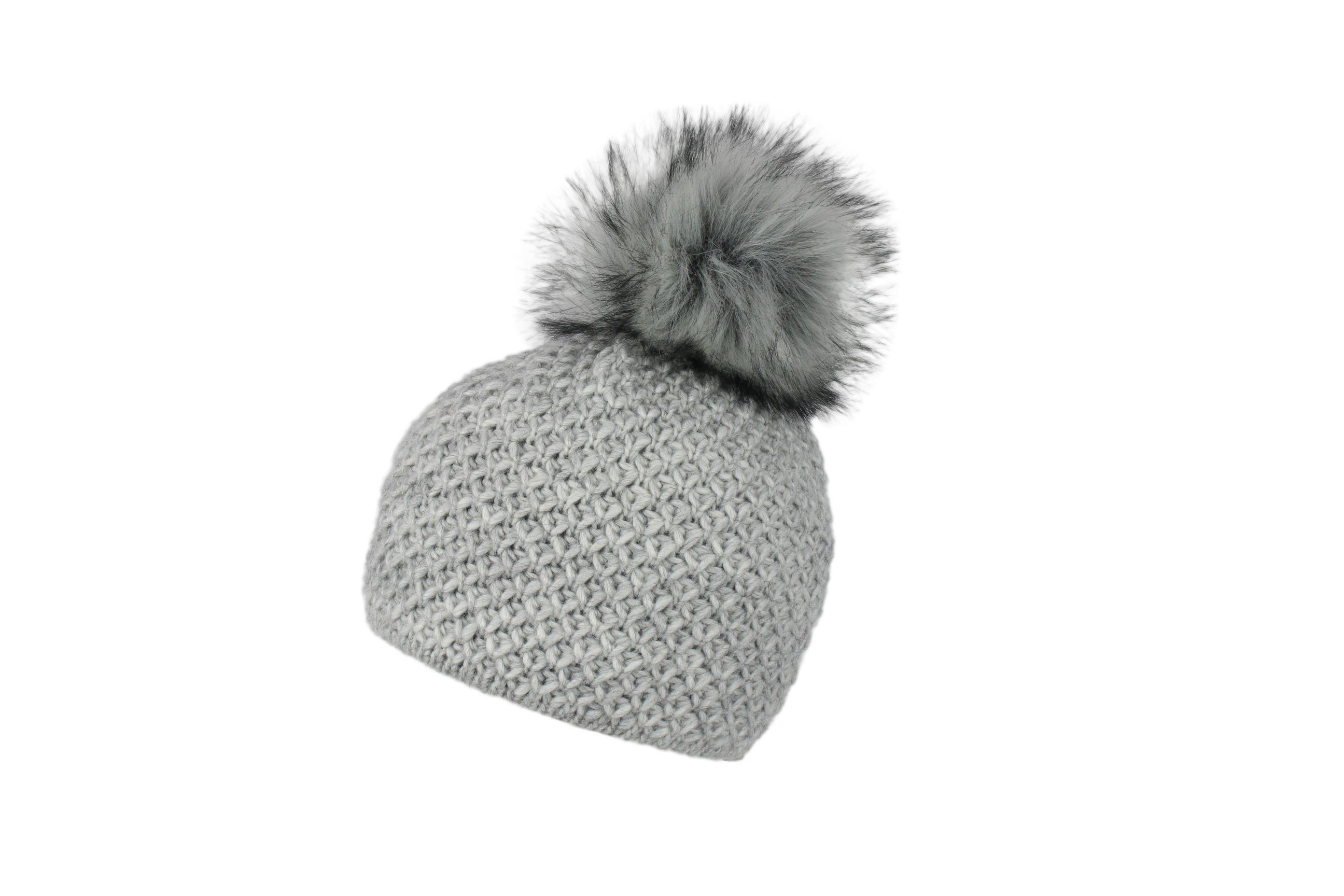 ZEBRO Strickmütze "Ida" mit Fellbommel besonders wärmend günstig online kaufen