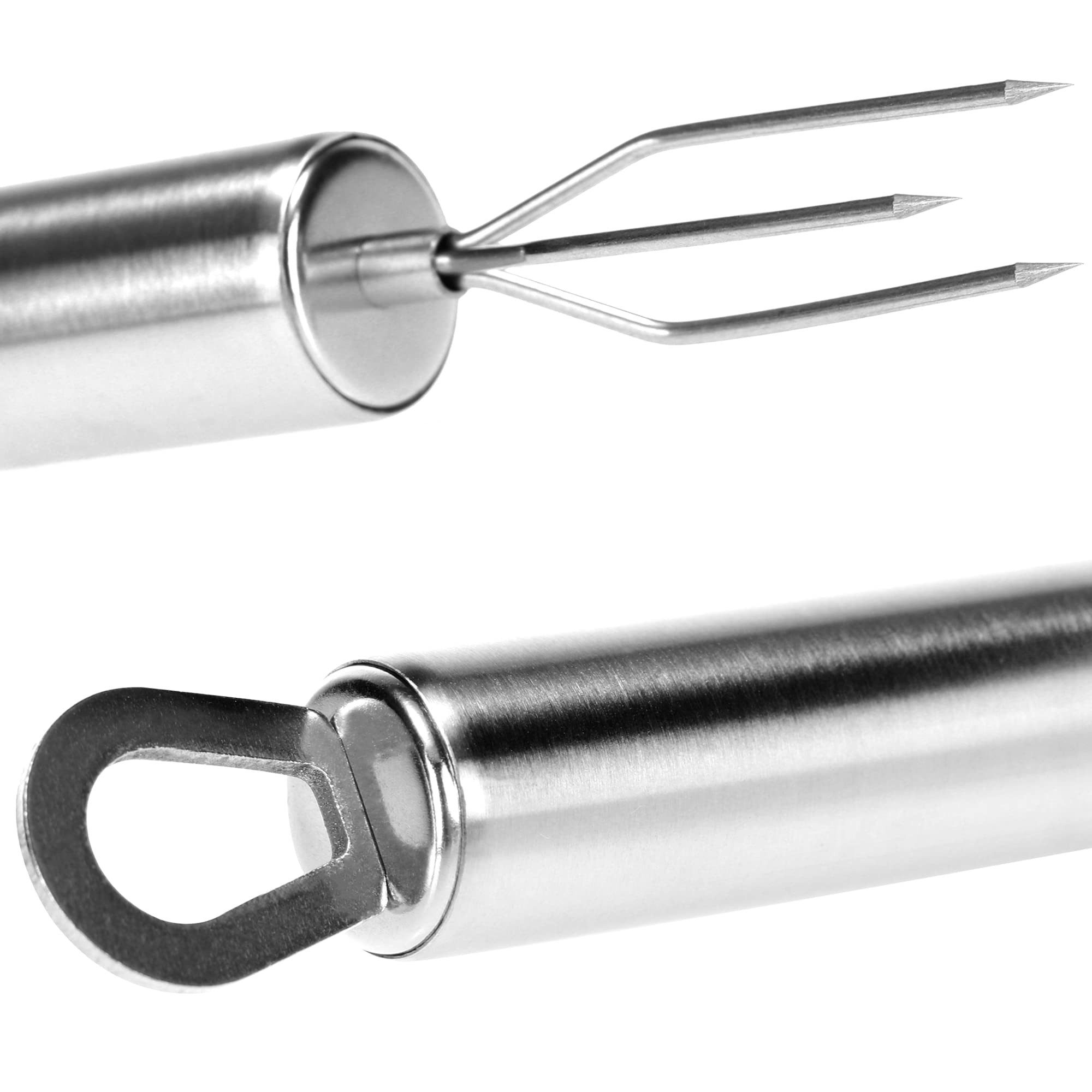 com-four Pellkartoffelgabel Pellkartoffel-Gabel mit 3 Zinken, aus rostfreiem Edelstahl 430, wiederverwendbar als Maisspieß – Bild 5 von 5