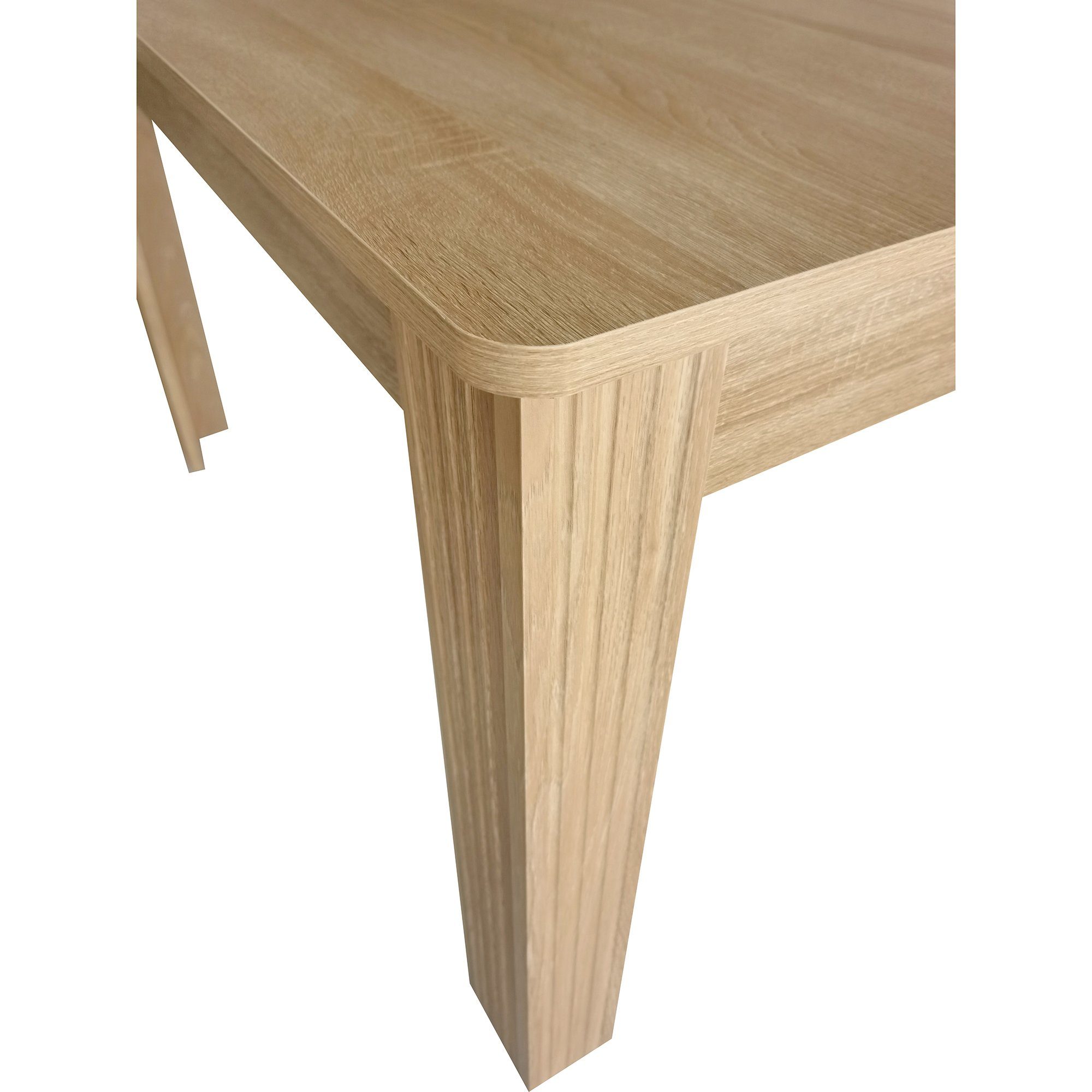 Flieks Schreibtisch Holzfarben (1-St), Küchentisch 117*68*75cm Esszimmertisch Esstisch Rechteckiger
