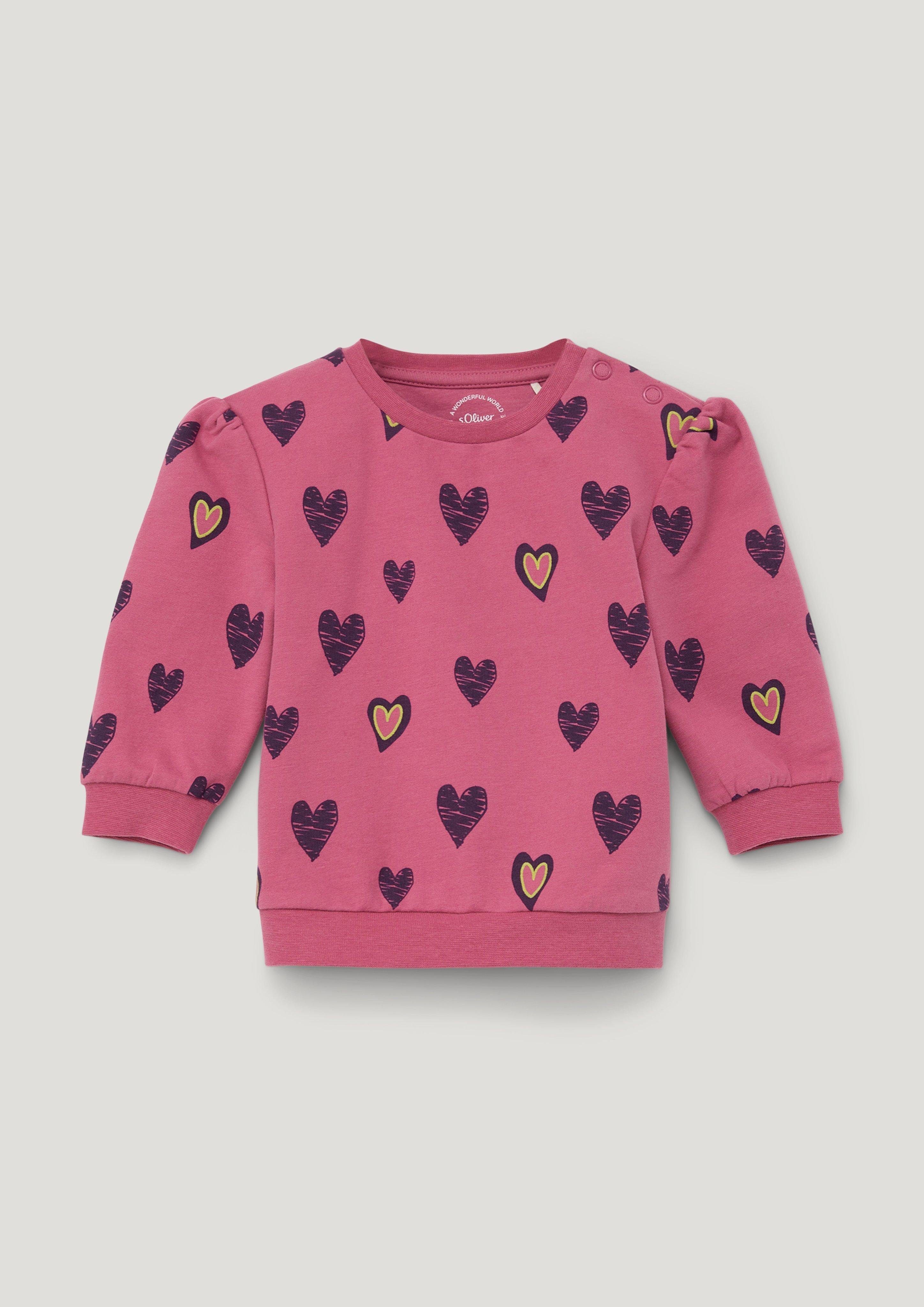 s.Oliver Sweatshirt Sweatshirt mit Alloverprint pink