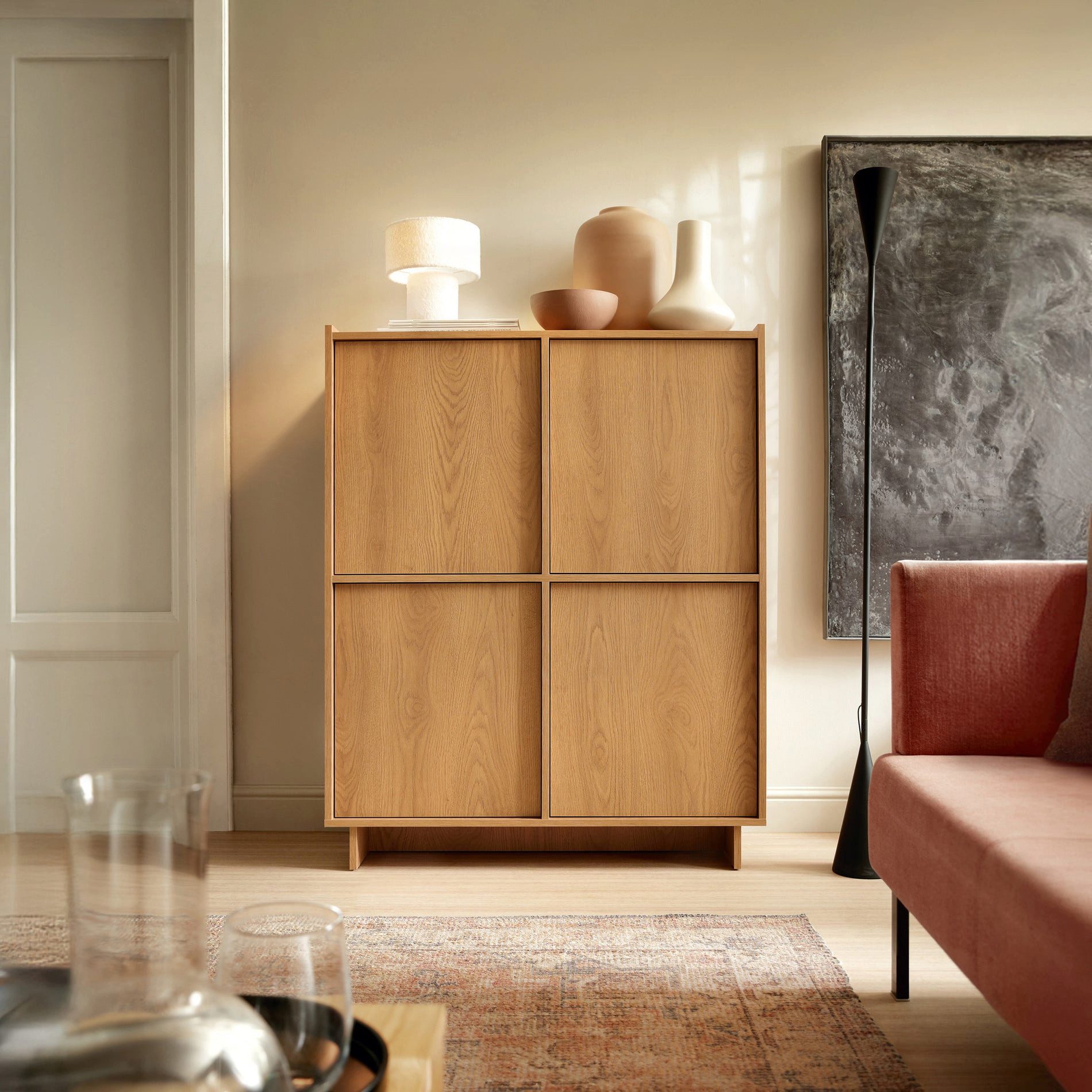 Selsey Sideboard Yasumi, 4 Türen, Breite 98 cm, grifflose Fronten