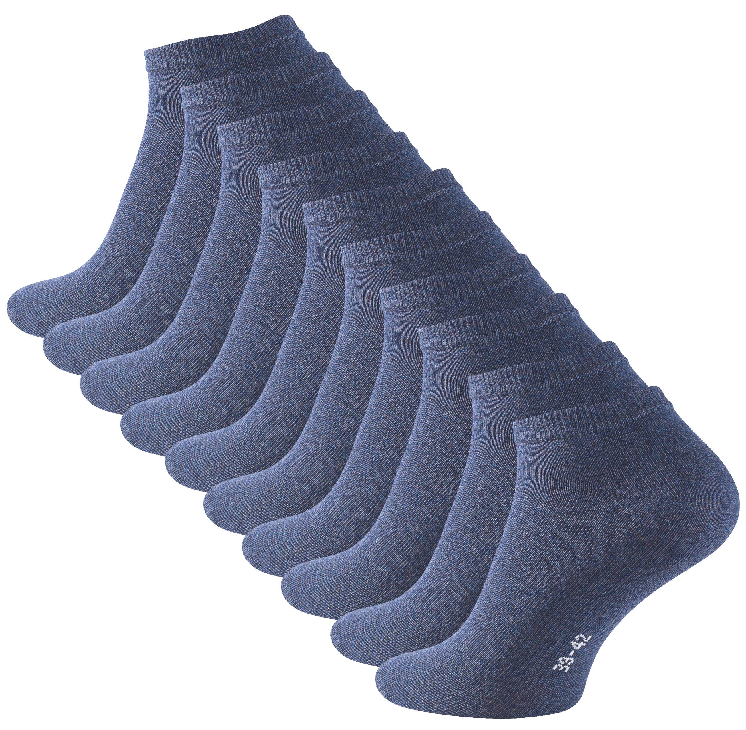 in angenehmer Jeansblau Cotton Prime® Baumwollqualität Sneakersocken (10-Paar)
