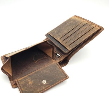 Ven Tomy Geldbörse echt Leder Portemonnaie mit RFID Schutz für Männer, klassiche Scheintasche, 12 Kartenfächer, sehr robust
