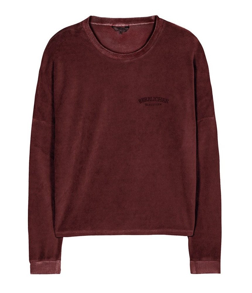 Herrlicher Rundhalspullover Smila Jersey Velour aus günstig online kaufen