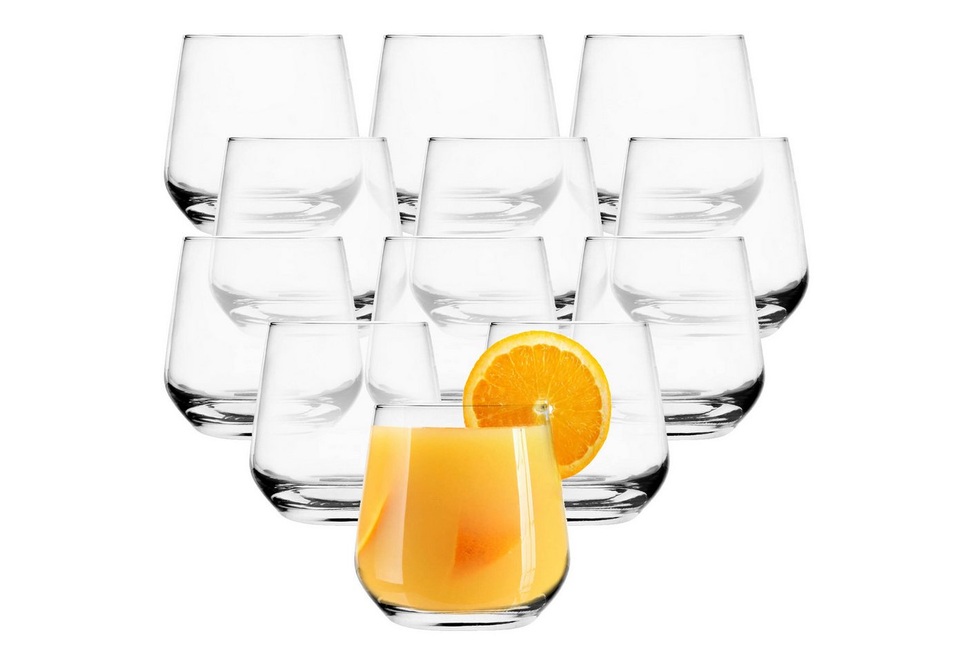 KONZEPT Gläser-Set 310 ml kleine Saftgläser, universal und spülmaschinenfest, 12-tlg., ideal als Trinkgläser, Wassergläser, Whiskygläser