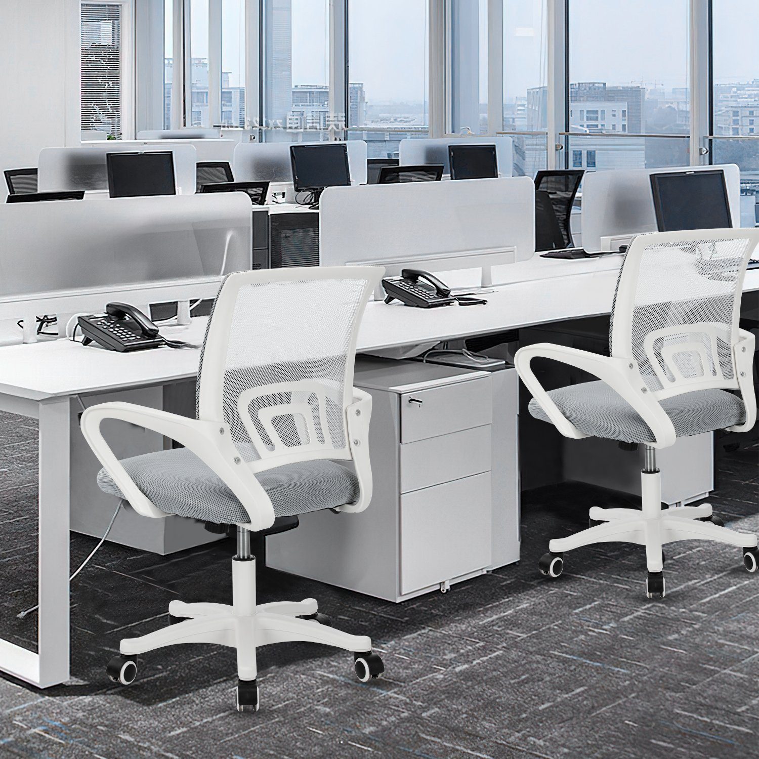 Drehstuhl, Arbeitszimmer Bürostuhl, Büro, mit 360° atmungsaktiv, Schreibtischstuhl Schreibtischstuhl höhenverstellbarer, Wippfunktion, Wippfunktion, iscooter