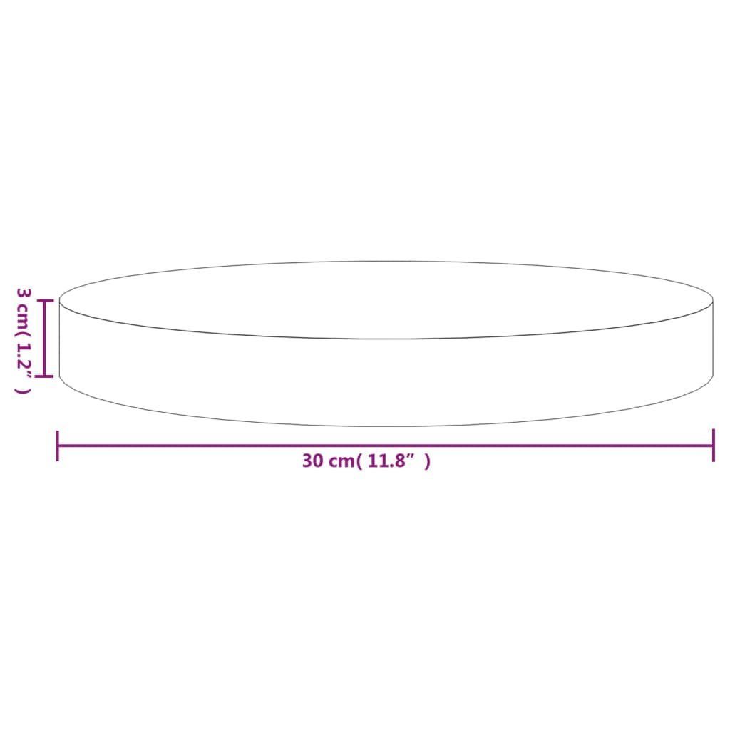 St) cm vidaXL Ø30x3 Kiefer (1 Massivholz Rund Weiß Tischplatte Tischplatte
