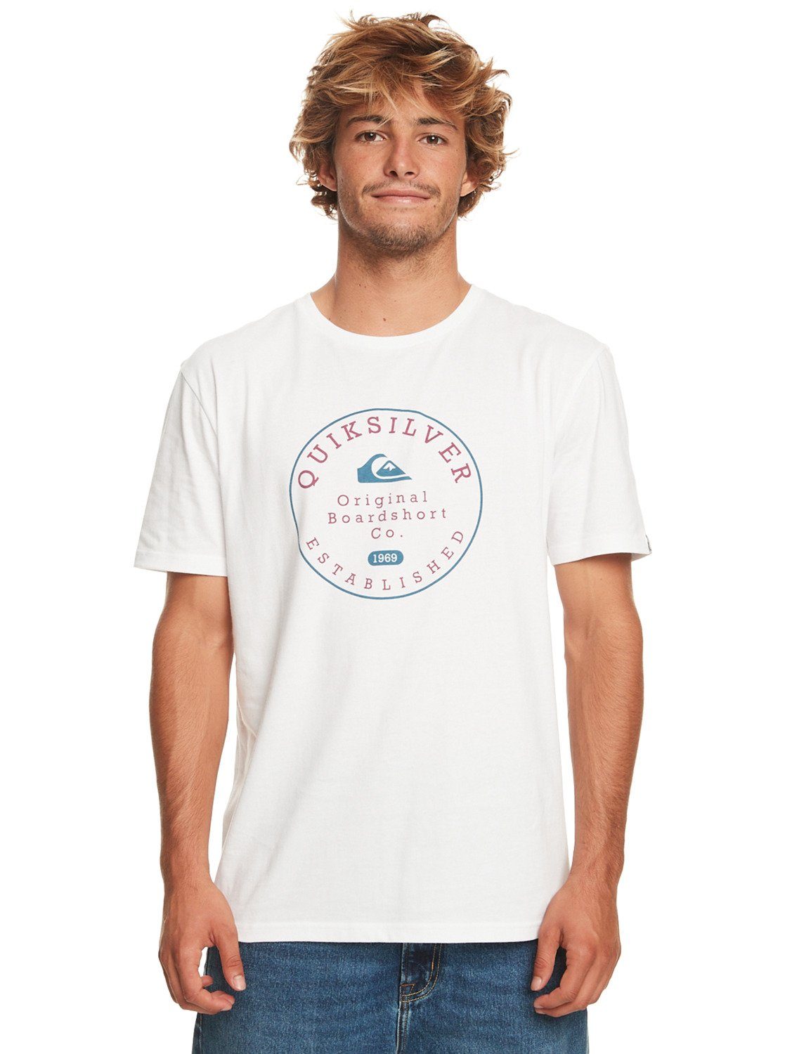Quiksilver T-Shirt Circle Trim White | Sport-T-Shirts