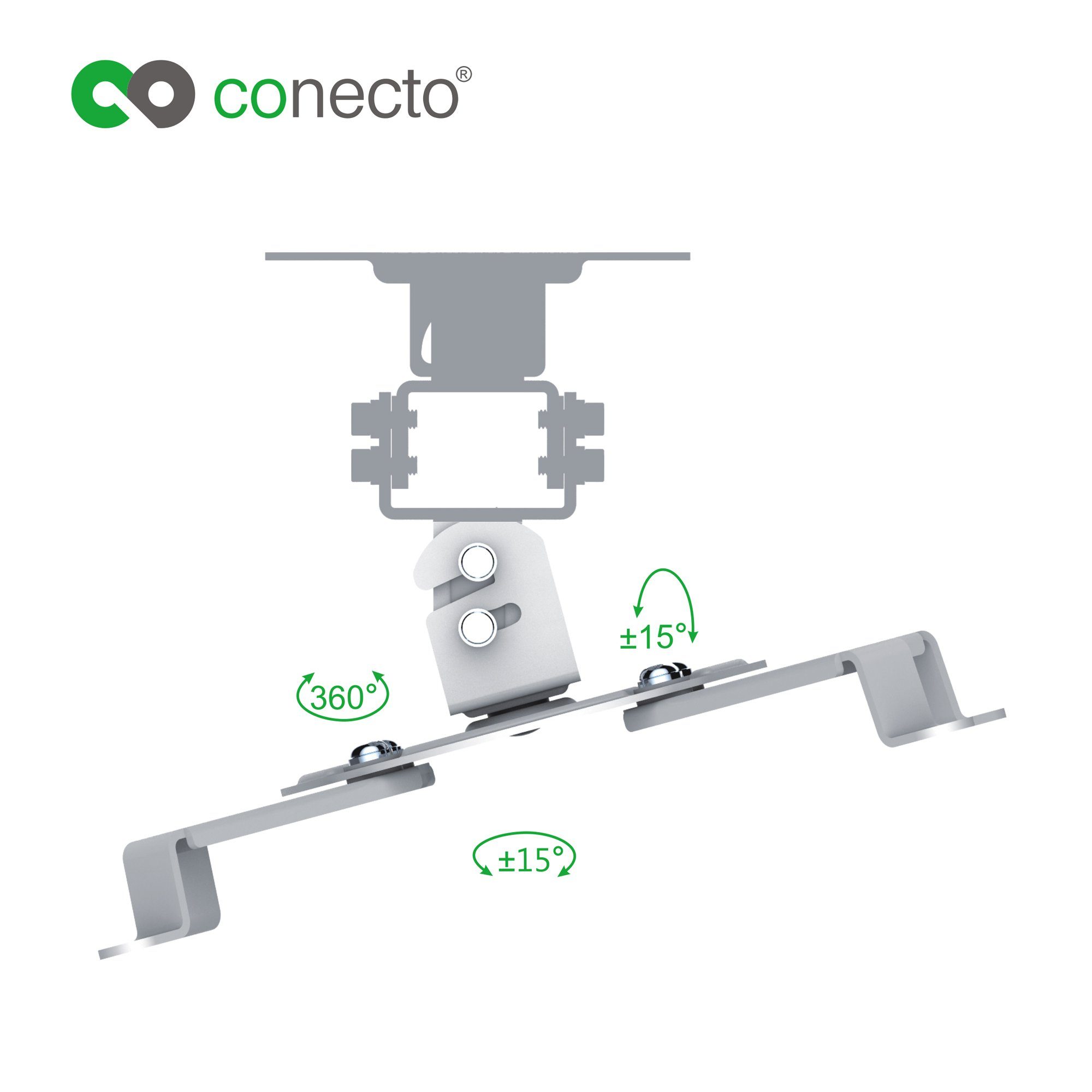 conecto Beamer-Deckenhalterung Universal Projektor- Beamer Deckenhalterung, (schwenkbar um 360°, neigbar)