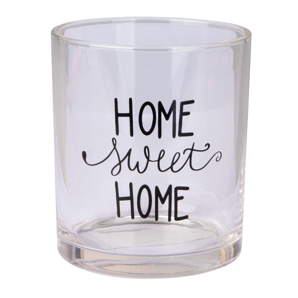 MICA Dekolicht Windlichtglas - Home Sweet Home - klar - ca. 7 x 8 cm