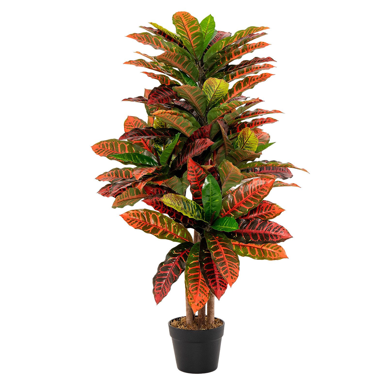 Kunstpflanze Kroton, COSTWAY, Höhe 100 cm, mit bunten Blättern & Topf günstig online kaufen