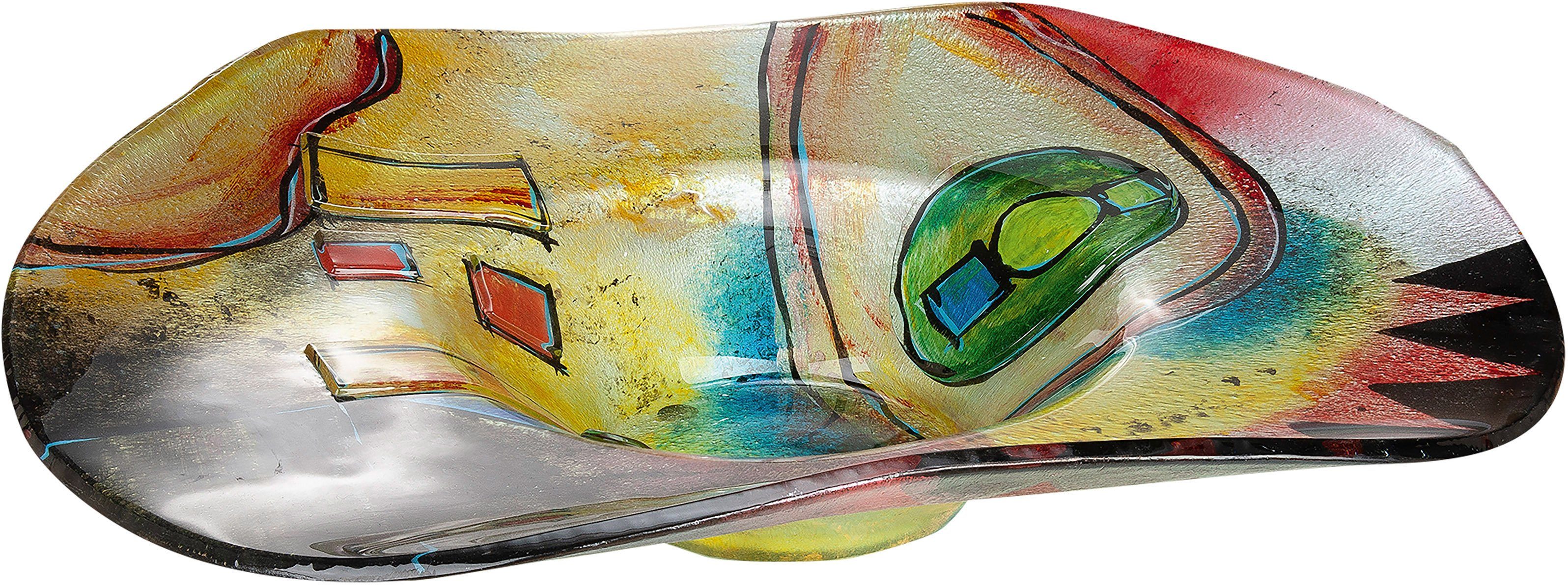 GILDE GLAS art Dekoschale »Confuso 1«, handbemalt mit Fusingglas-Elementen-Otto