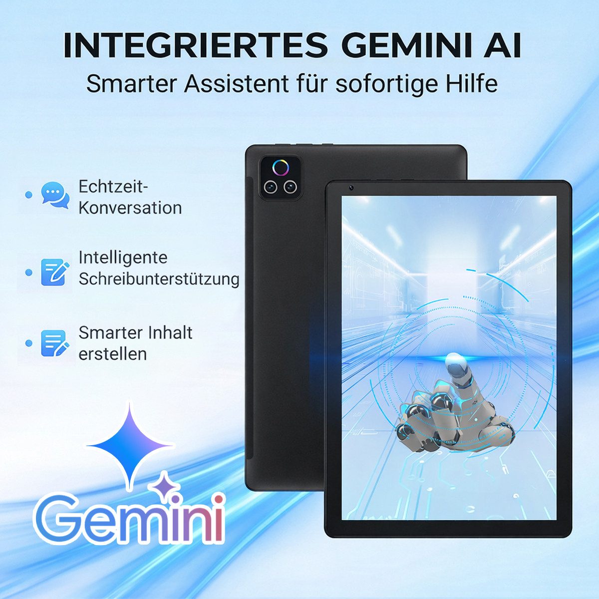 BUFO 10 Zoll, 128GB+1TB Erweiterbar, 1280x800 IPS HD, Wifi 6, Android 16 Tablet (10", 128 GB, Android 16, WiFi 6)