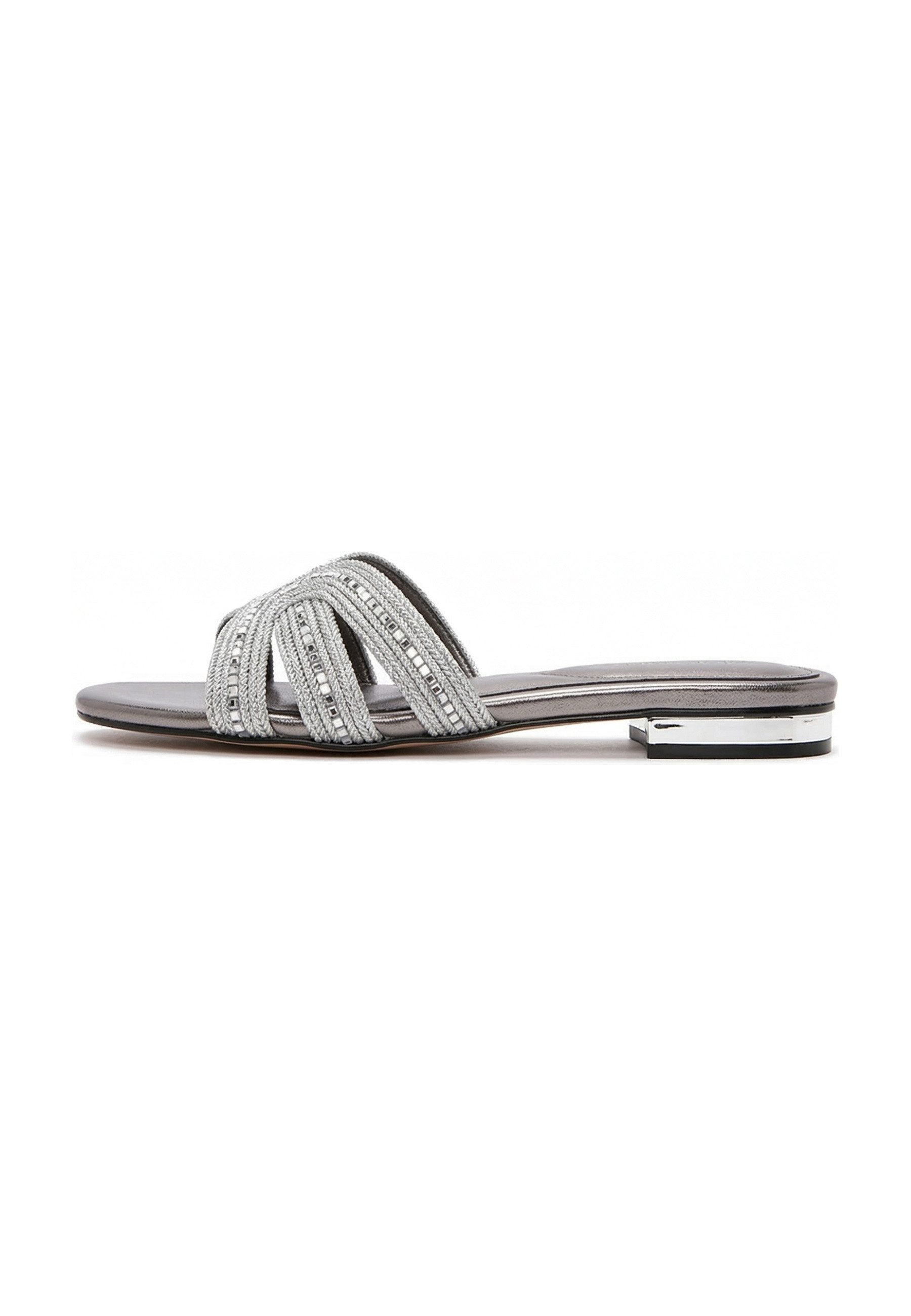 Derimod Pantoletten aus Kunstleder mit Strass-Details Mules Kunstleder, Synthetikfutter, TPU-Sohle, Slip-On-Stil, Verzierte Riemen