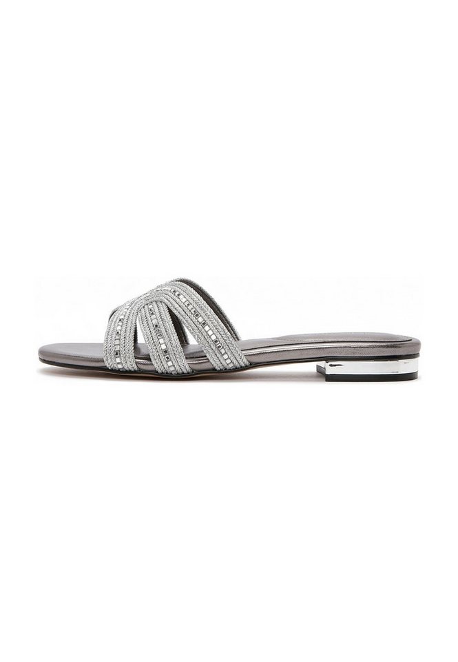 Derimod Pantoletten aus Kunstleder mit Strass-Details Mules Kunstleder, Synthetikfutter, TPU-Sohle, Slip-On-Stil, Verzierte Riemen