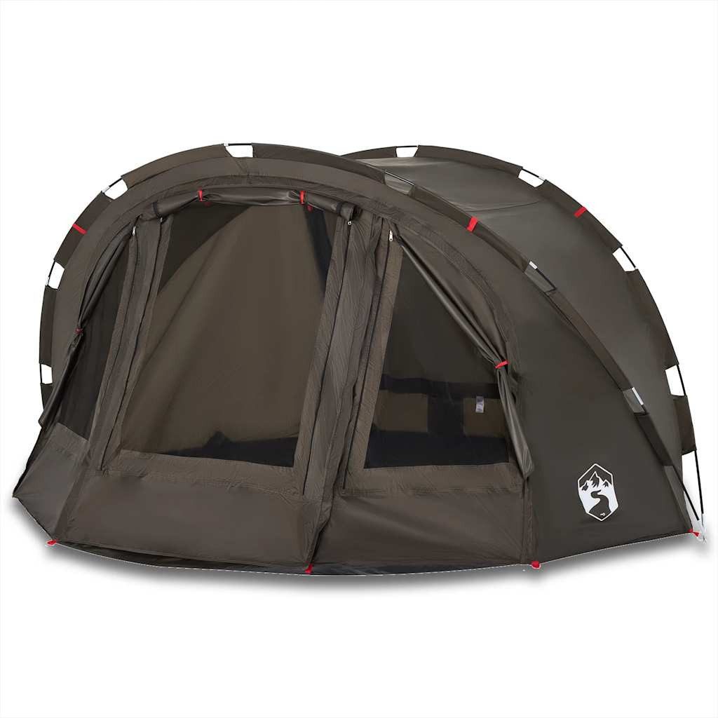 furnicato Angelzelt Campingzelt 298 x 236 x 152 cm Braun, Wetterfestes Outdoor-Zelt mit E-Anschluss und 4 Schlafplätzen