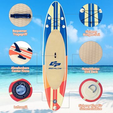 COSTWAY SUP-Board aufblasbar Stand Up Paddle Board, 335cm, bis 170kg