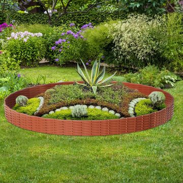 Randaco Rasenkante Garten Beetumrandung Beeteinfassung Palisade Rattan-Optik Kunststoff