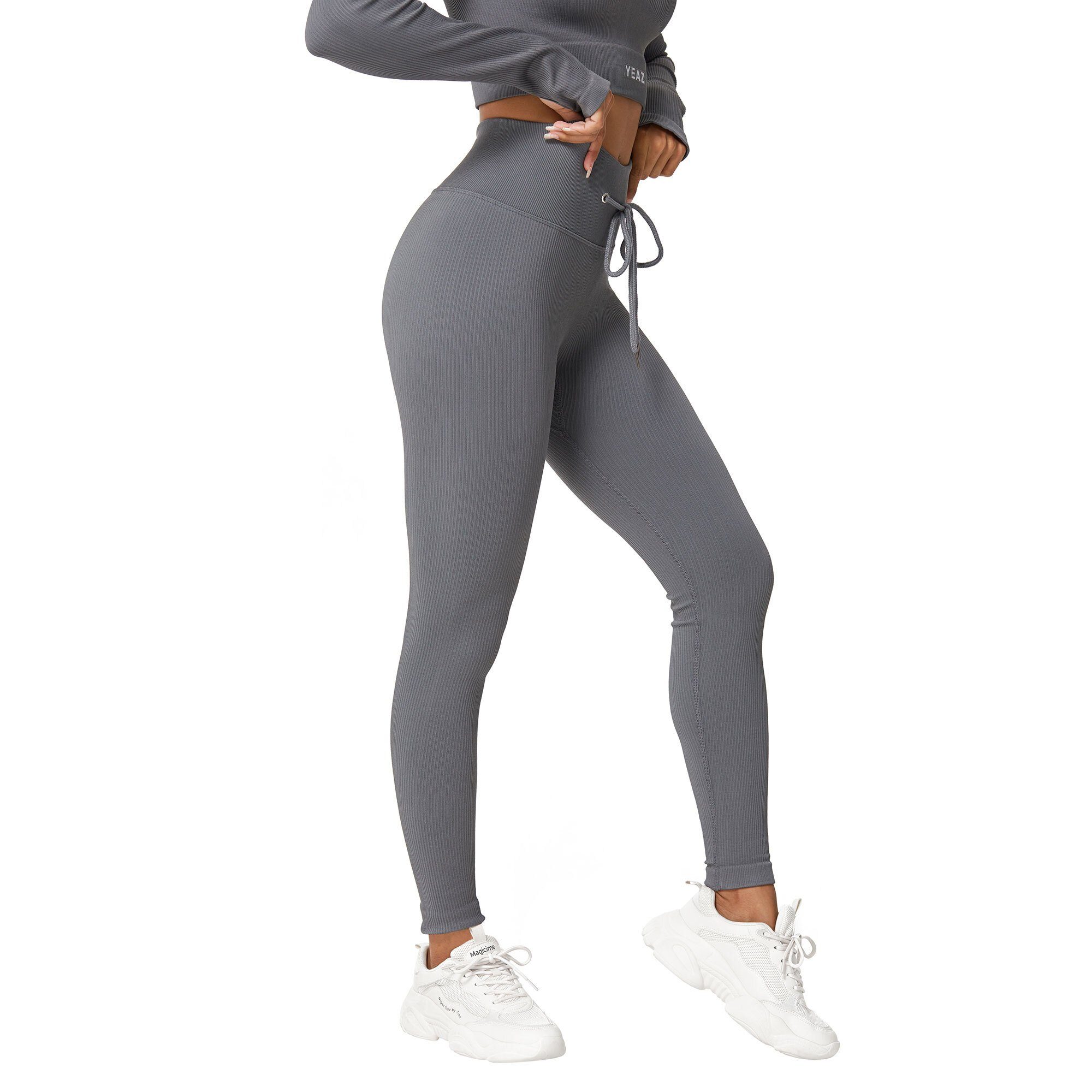 leggings RUNWAY (2-tlg) grau Yogaleggings Leggings YEAZ