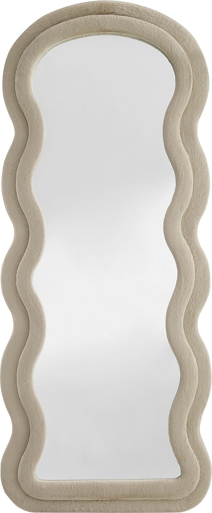 SalesFever Ganzkörperspiegel Bristol Spiegel: Eleganz in 170 cm Höhe (1-St), Wellenförmiger Kunstfell-Rahmen, 170cml
