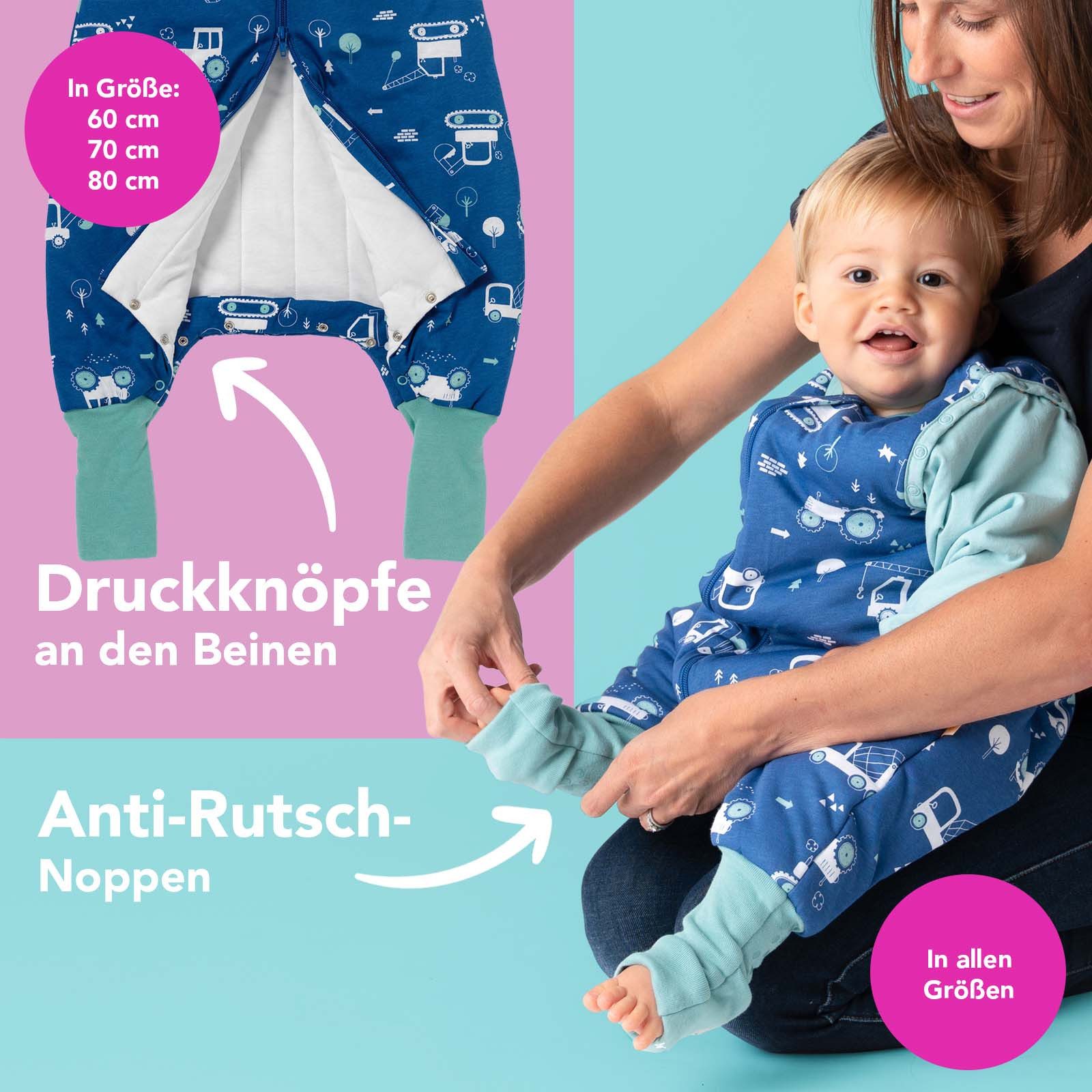 Schlummersack Kinderschlafsack Schlafsack mit Füßen und umklappbaren Bündch günstig online kaufen