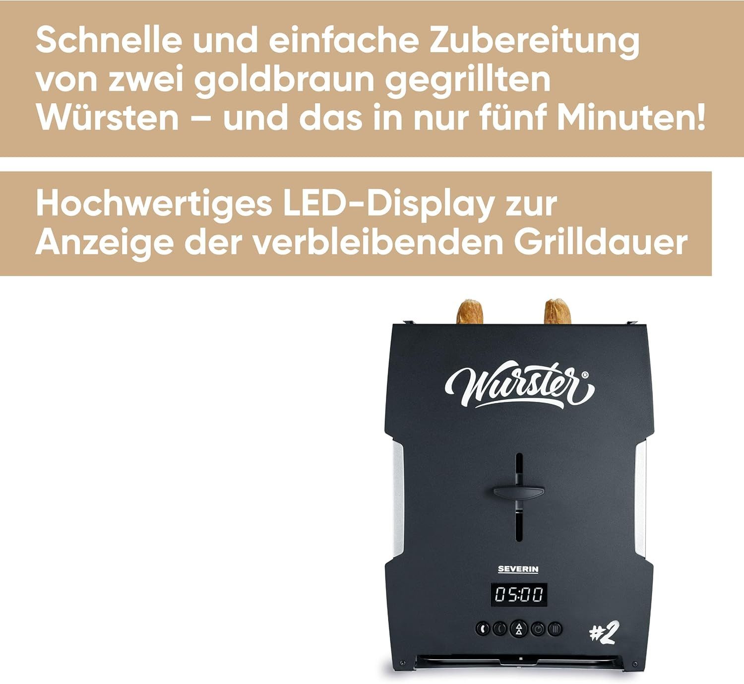 Severin Elektrogrill Wurster, WT 5005, 2 W