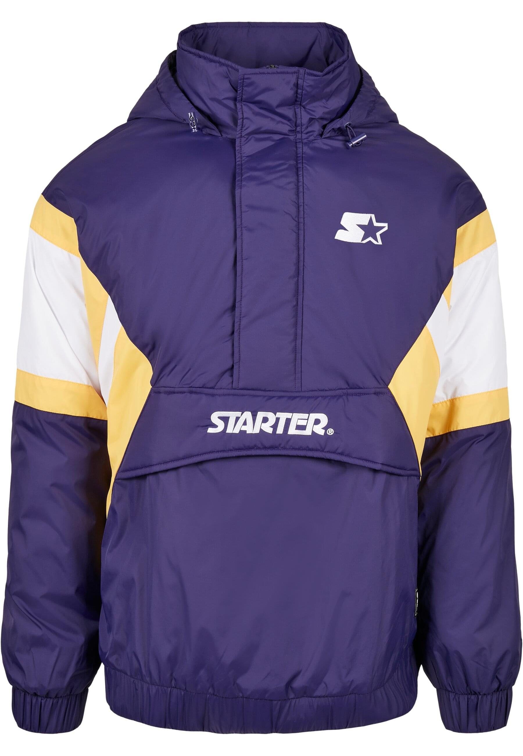 Color Retro Block Herren (1-St) Starter Zip Starter Outdoorjacke purple/white/yellow Half Jacket