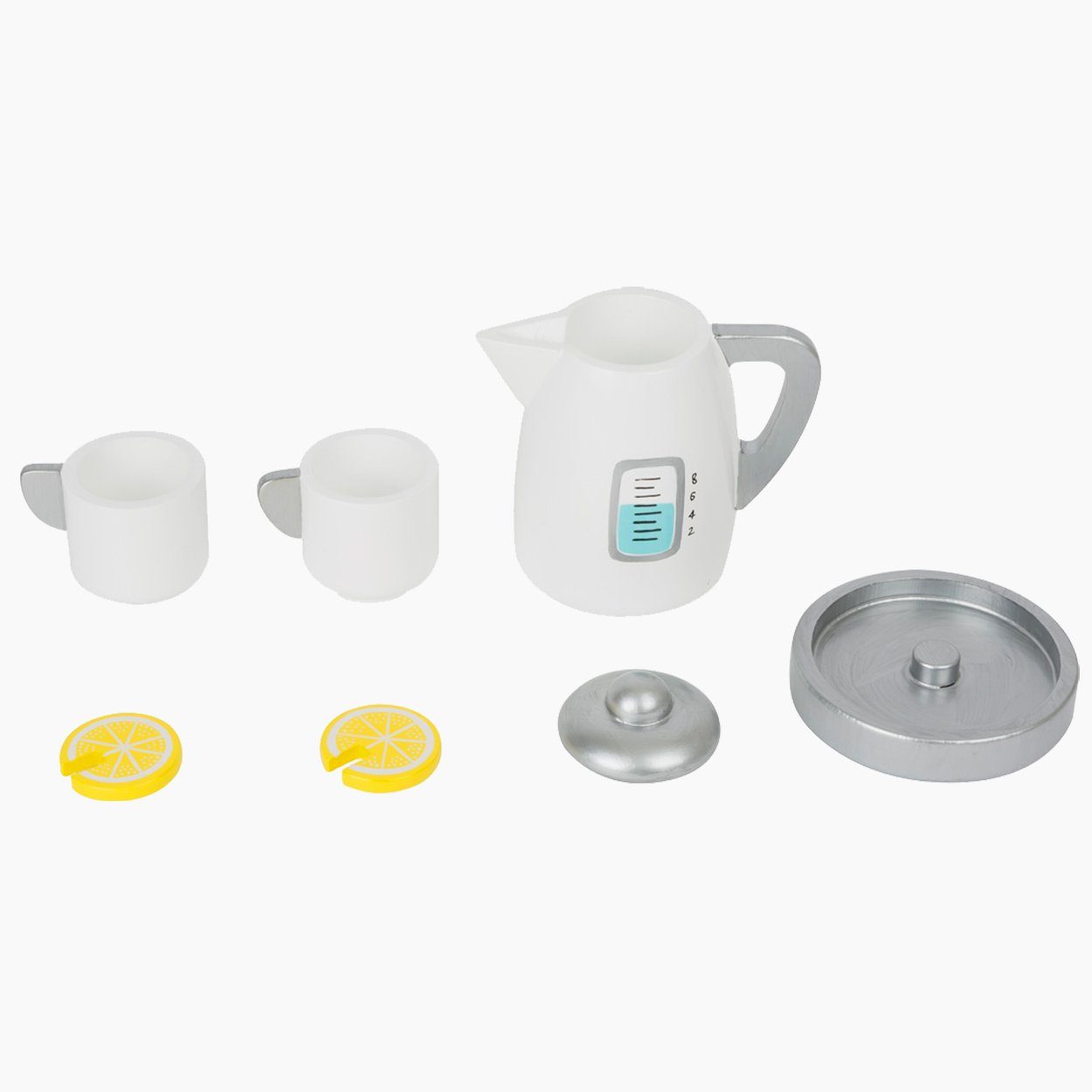Small Foot Kinder-Wasserkocher Tee-Set mit Wasserkocher Kinderküche, (6-tlg), mit abnehmbarem Deckel