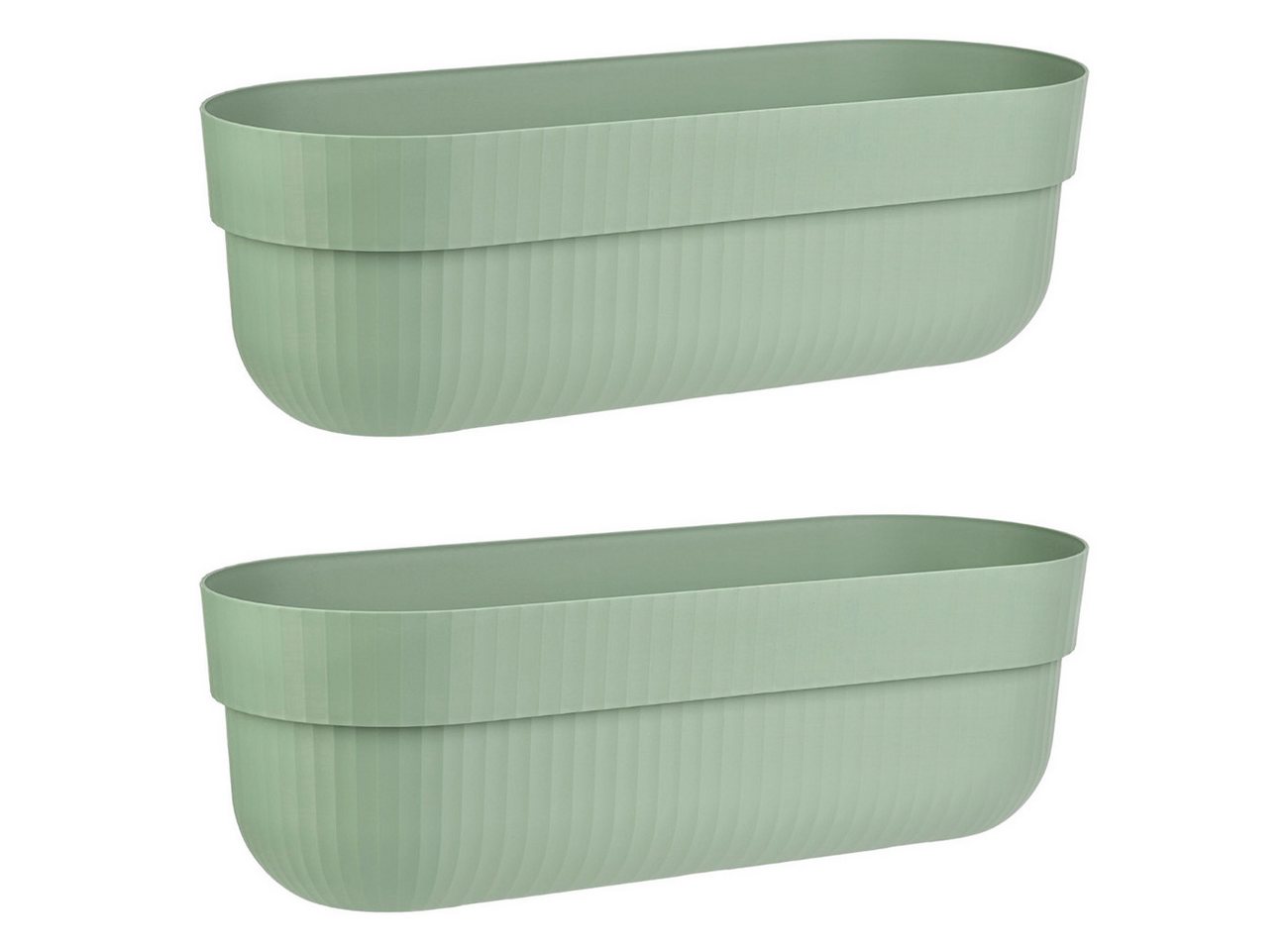 Engelland Blumenkasten mit Wasserspeicher/Drainagesystem und Abstandshalter (Vorteils-Set, 2 St), Blumentopf, 50 cm, PP-Kunststoff, Balkonkasten, länglich, formstabil