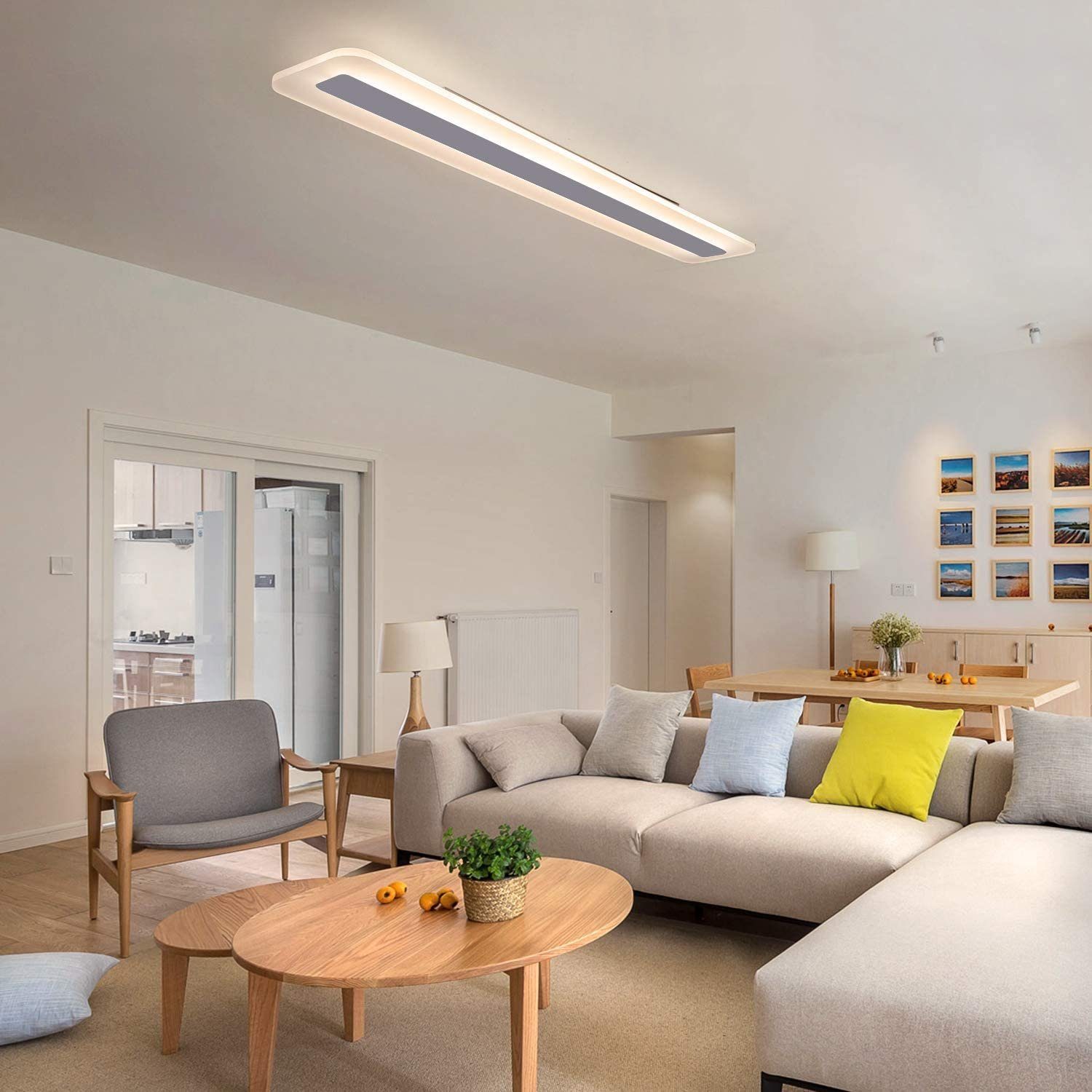 Tageslichtweiß Fernbedienung Flach Deckenleuchte Schlaf- modern Bürolampe fest weiß integriert, Balkon, ZMH LED Panel Küche LED