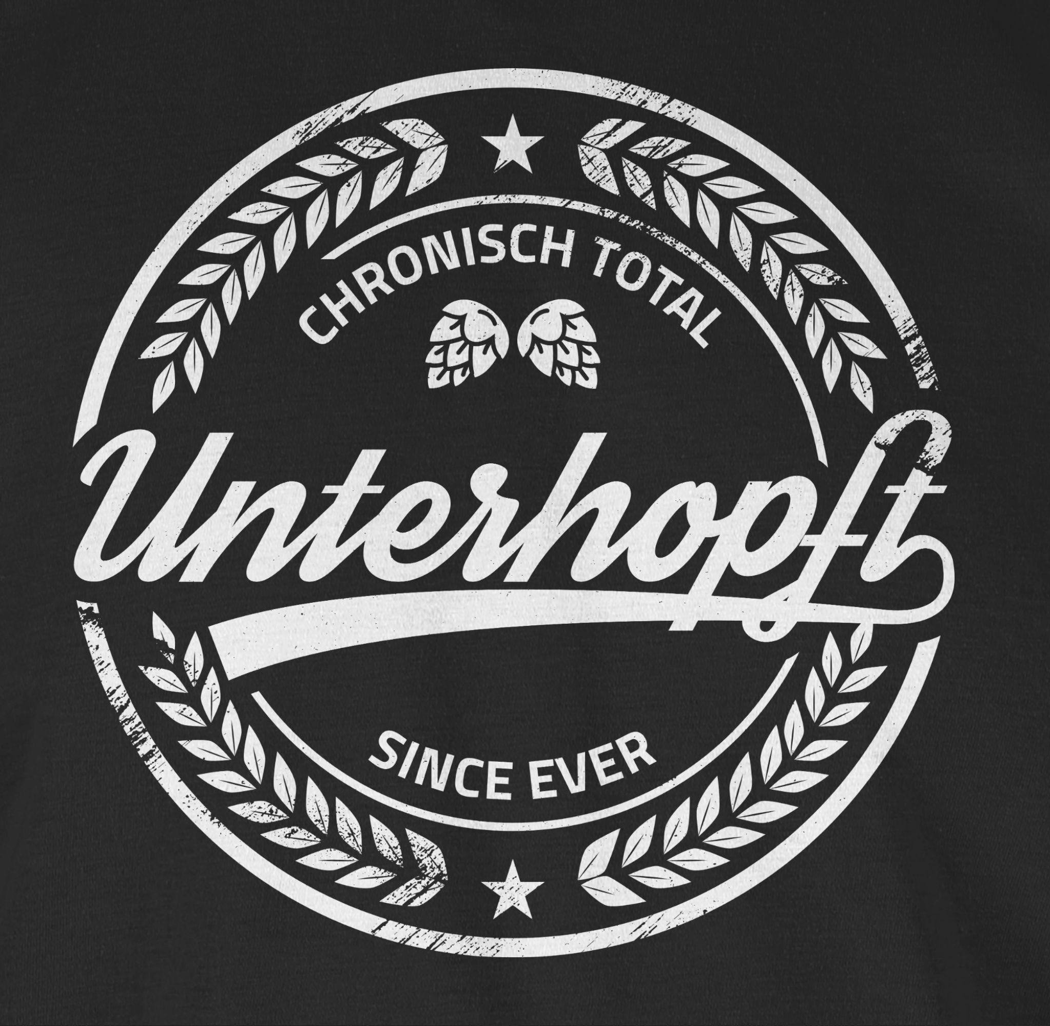 Bierliebhaber T-Shirt Bier Unterhopft Geschenk Oktoberfest Shirtracer Mode für 1 Schwarz Herren Chronisch