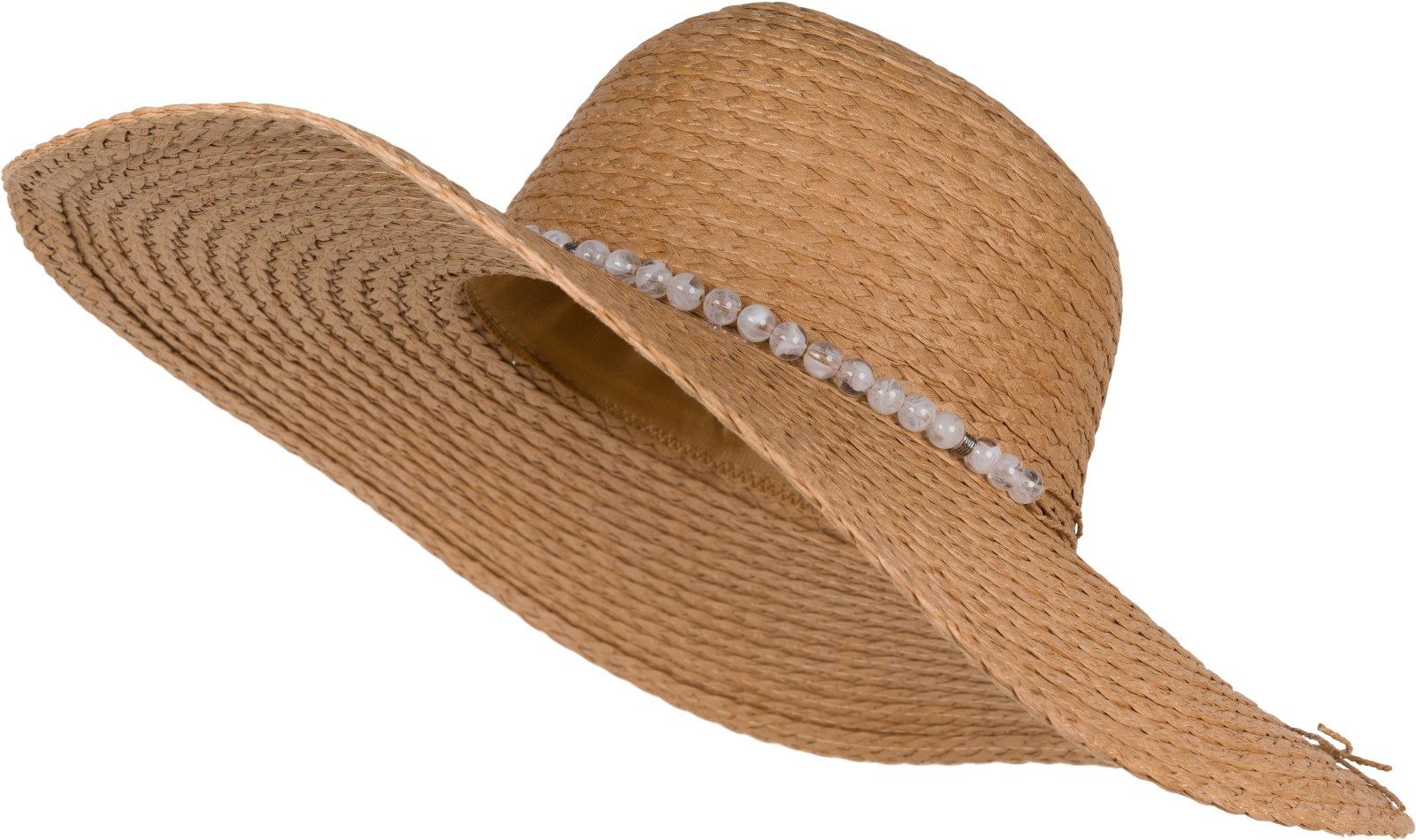 styleBREAKER Sonnenhut Papierstroh Sonnenhut Perlen Hutband günstig online kaufen