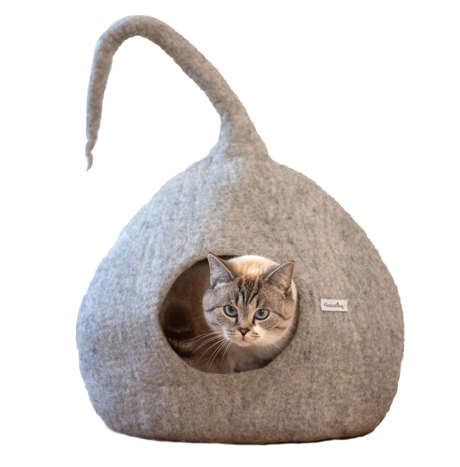 naturling Tierhöhle Filz Katzenhöhle aus 100% Wolle, Katzen lieben die Höhle