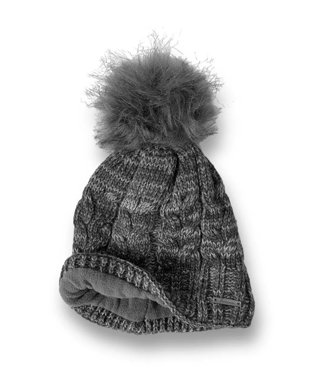 VewoTex Bommelmütze Günstige Strickmütze Glitzer » warme Wintermütze Fleece Innenfutter (Einzeln, 1-St., ohne weiteres Zubehör) » Bommelmütze mit feinen Glitzerfäden