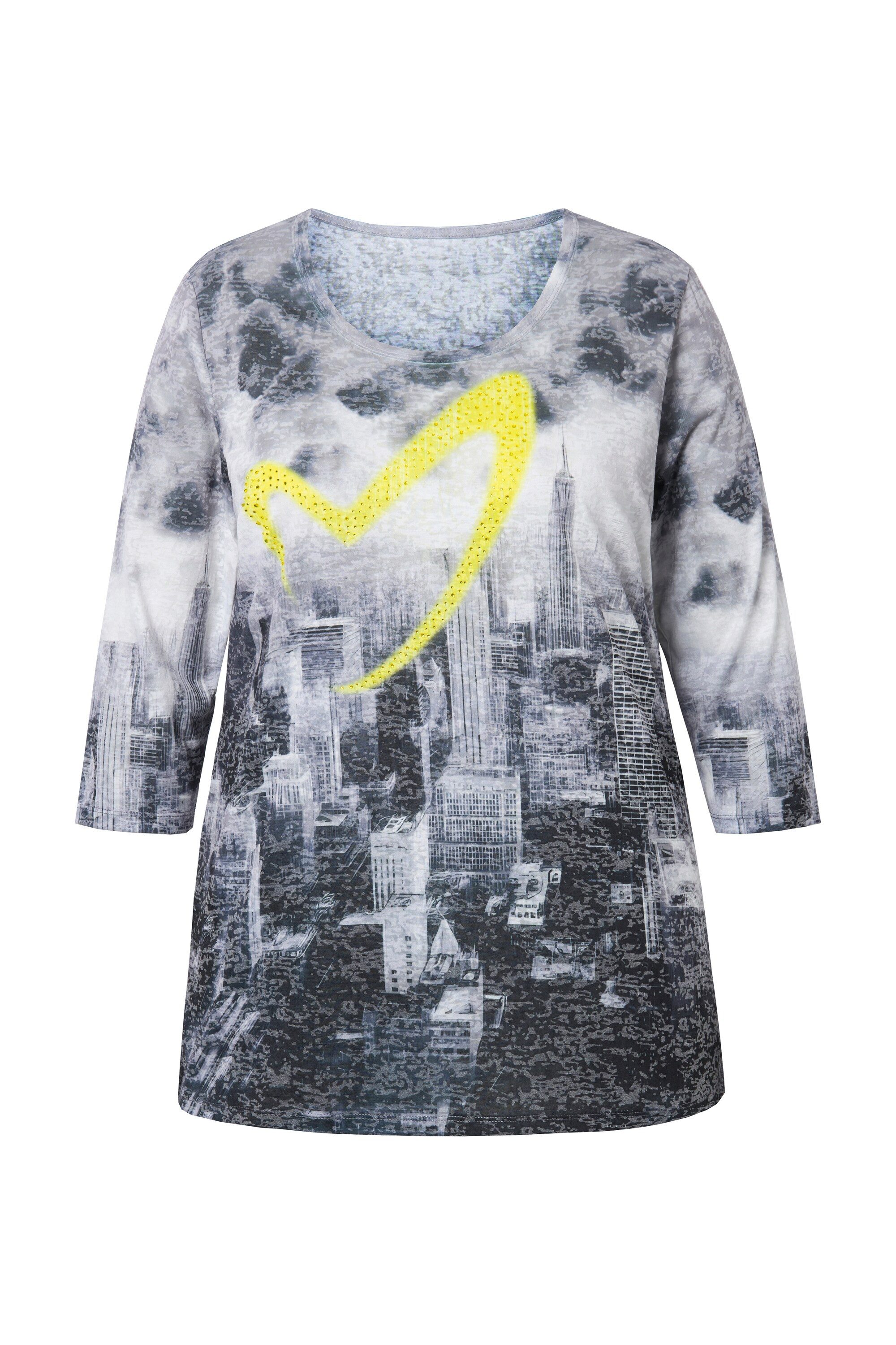 MIAMODA T-Shirt T-Shirt Skyline-Print mit Herz 3/4-Ärmel günstig online kaufen