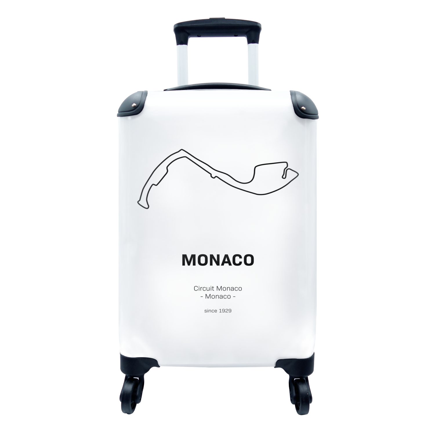 MuchoWow Handgepäckkoffer Monaco - Rennstrecke - F1, 4 Rollen, Reisetasche mit rollen, Handgepäck für Ferien, Trolley, Reisekoffer