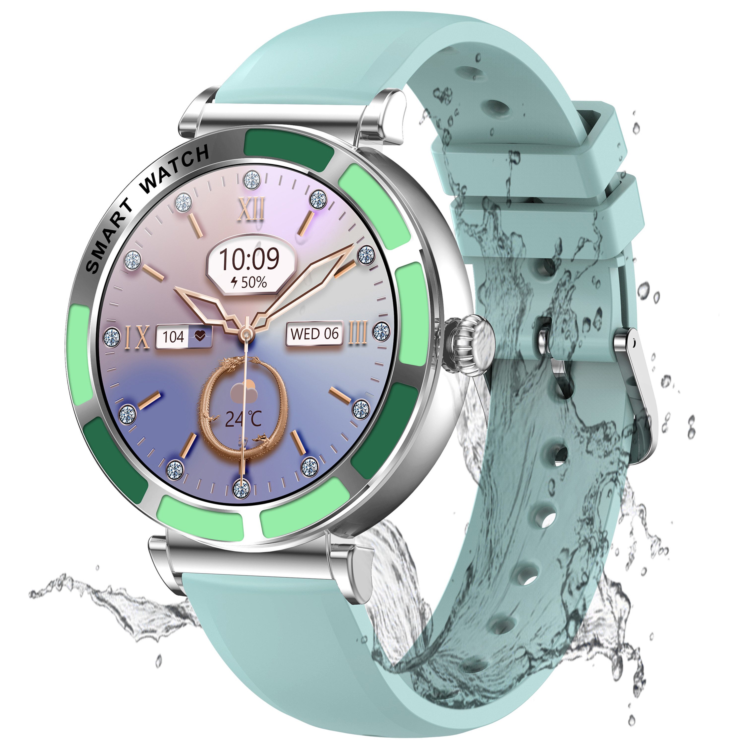 walkbee Smartwatch, Fitness Tracker Uhr für Damen Herren mit Anruffunktion Smartwatch (4.0 cm/1,27''-Voll-Touch-Farbdisplay Zoll) Fitness Tracker Armbanduhr mit Blutsauerstoff,Blutdruck,Herzfrequenz,Frauengesundheit, Schrittzähler, Atemtraining, Musiksteuerung und Fernfotografie usw., IP67 wasserdicht,100+ Sportmodi, verfügbar für Android 5.0+ / iOS 9.0+