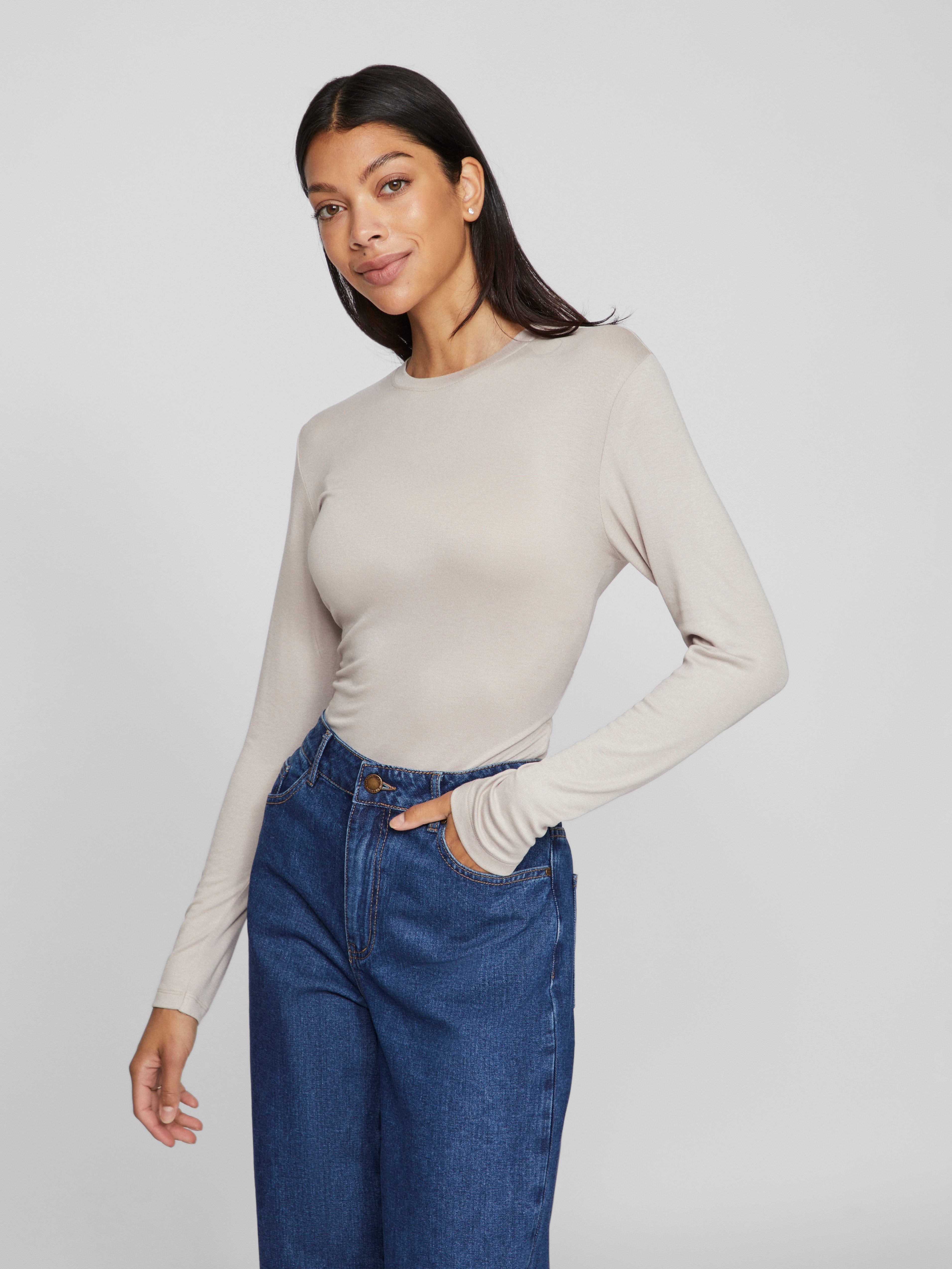 Vila Langarmshirt VIALEXIA O-NECK L/S TOP günstig online kaufen