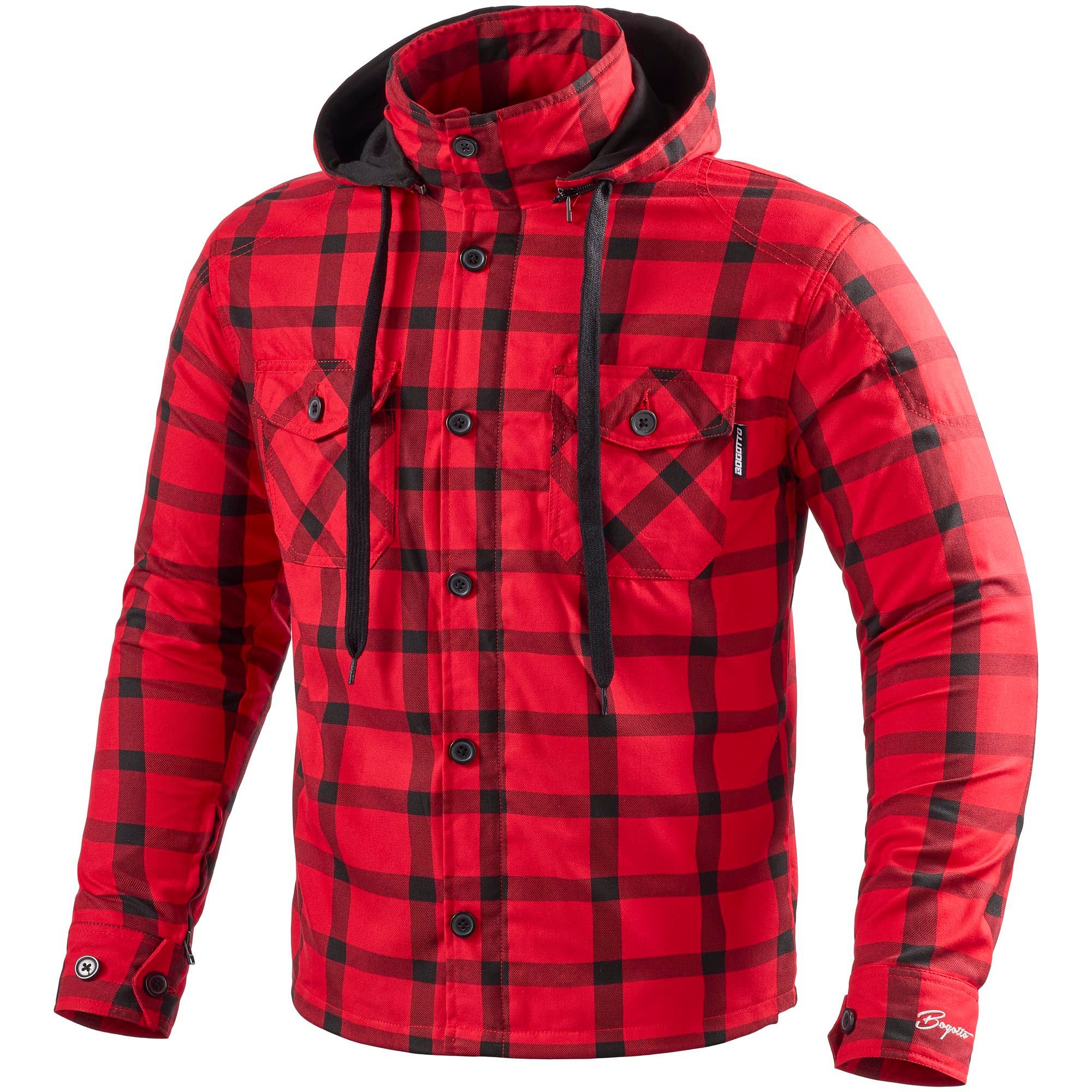 Bogotto Motorradjacke Lumb-R Motorrad Zip Hoodie protektoren robust weitenverstellbar reißverschluss