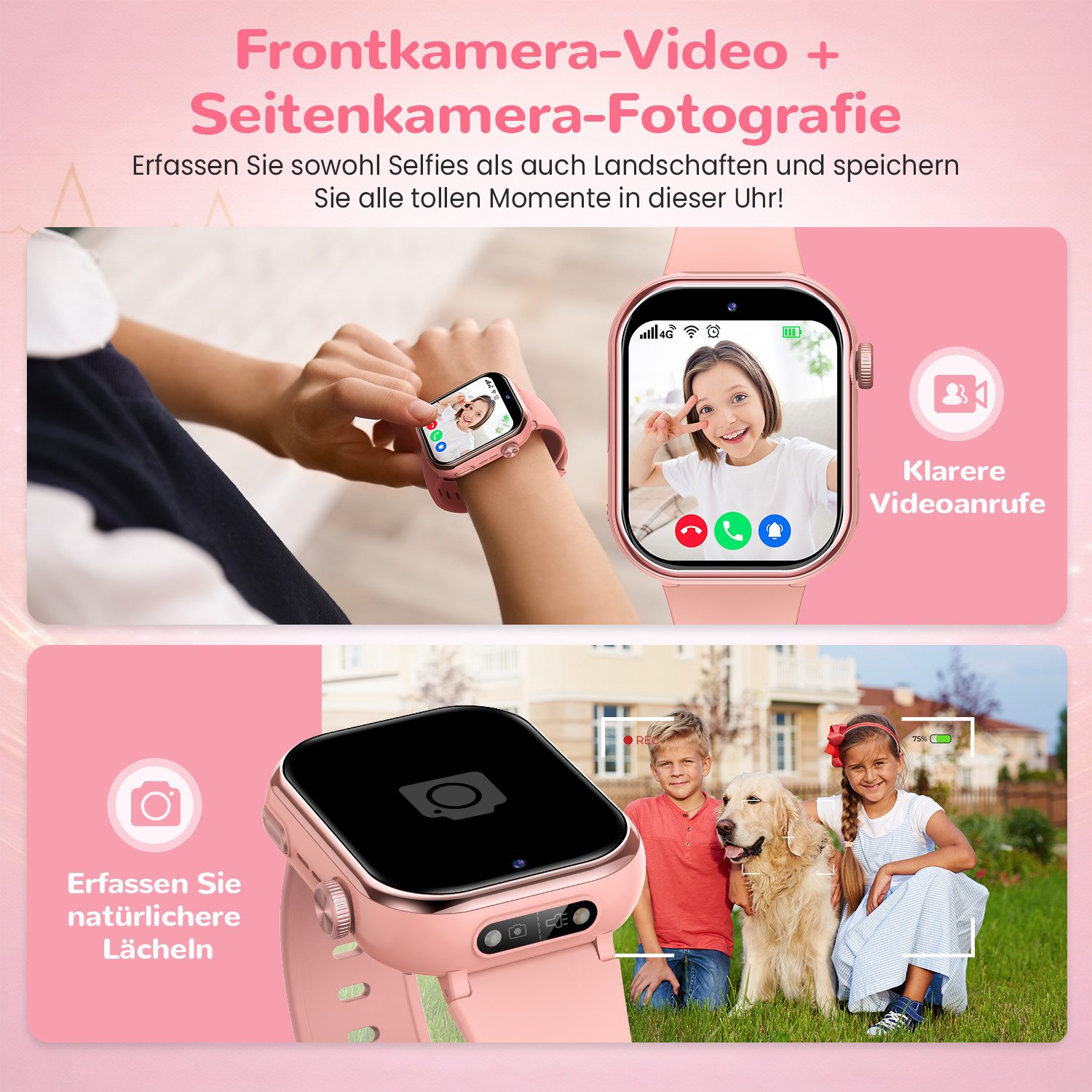 SWGOTA 2026 NEUE 4G Kinder Smartwatch 1000mAh mit GPS & Telefonfunktion Smartwatch (1,83 Zoll), Dual-Kamera mit je 3 MP, Smartwatch für Kinder, für 4–12 Jungen  – Bild 3 von 5