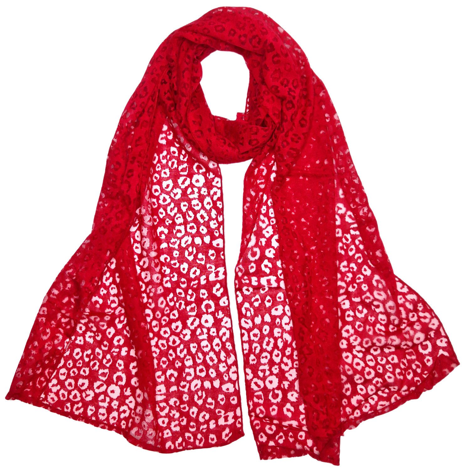 dy_mode Halstuch Damen Schal Leo Muster Leichtes Halstuch Weicher Frühlingsschal, transparente Stellen, Ausbrenner-Optik, In Unifarben