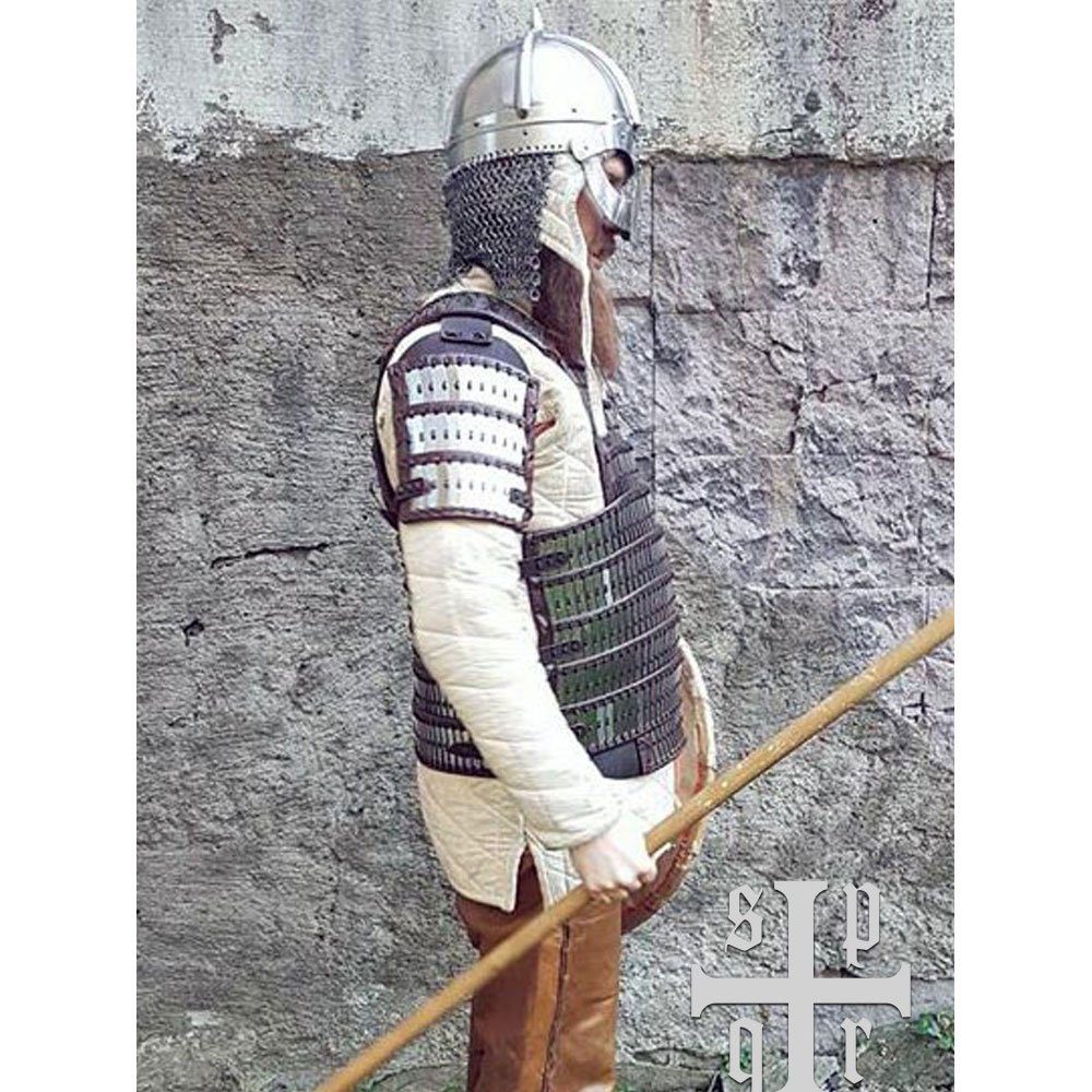 Battle Merchant Ritter-Kostüm Lamellenpanzer Typ Birka, Stahl und Leder