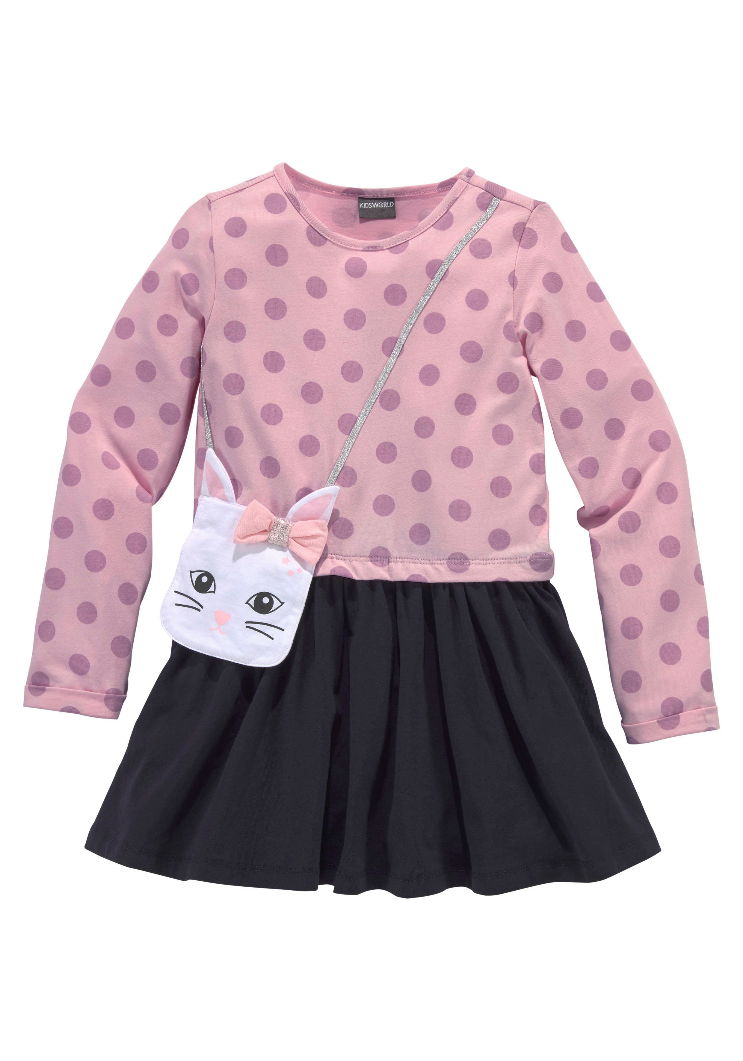 KIDSWORLD Jerseykleid für kleine Mädchen ideal für festliche Anlässe, kniefreie Länge