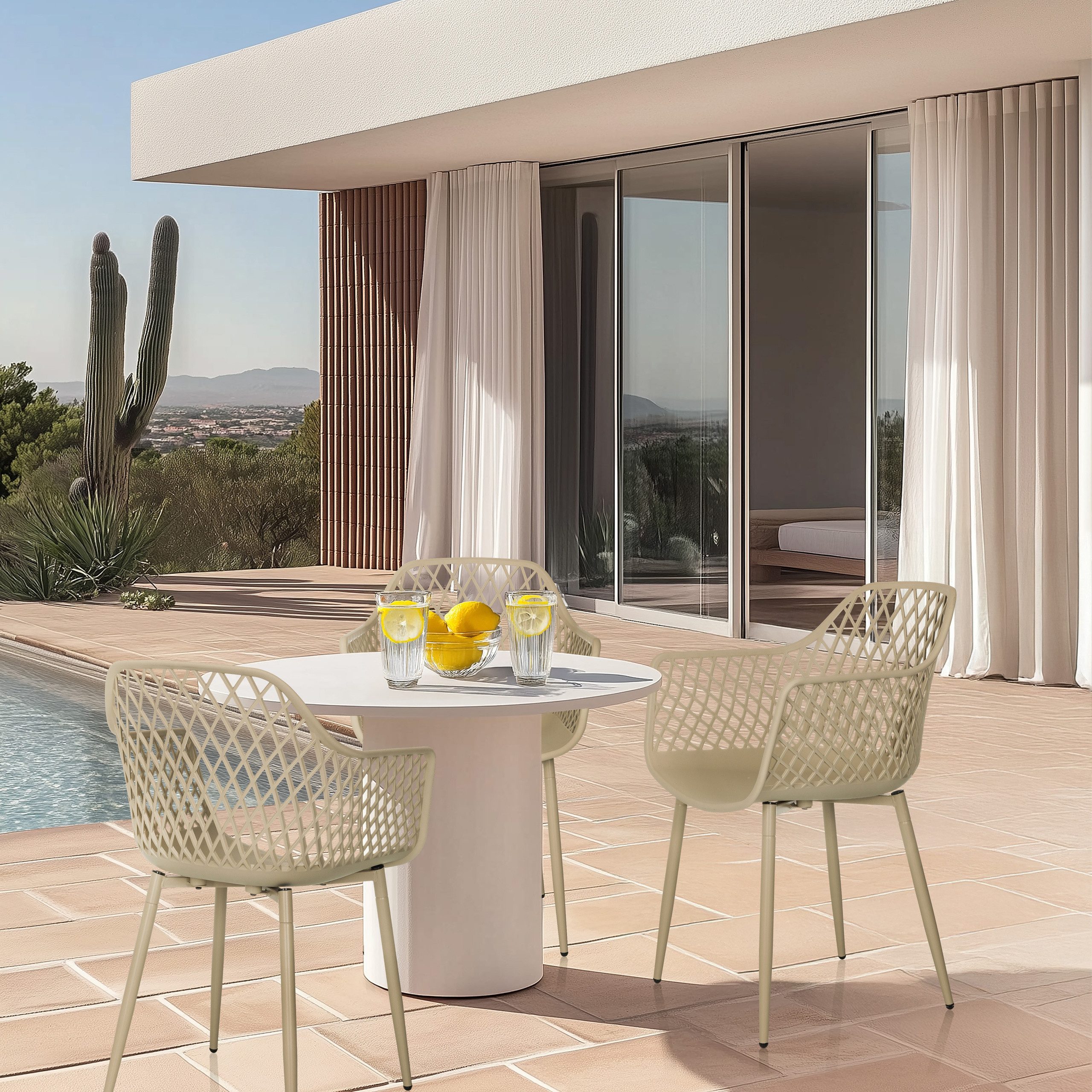 hjh LIVING Gartenstuhl Outdoor Stuhl BEGIO L Kunststoff mit Armlehnen, Scha günstig online kaufen