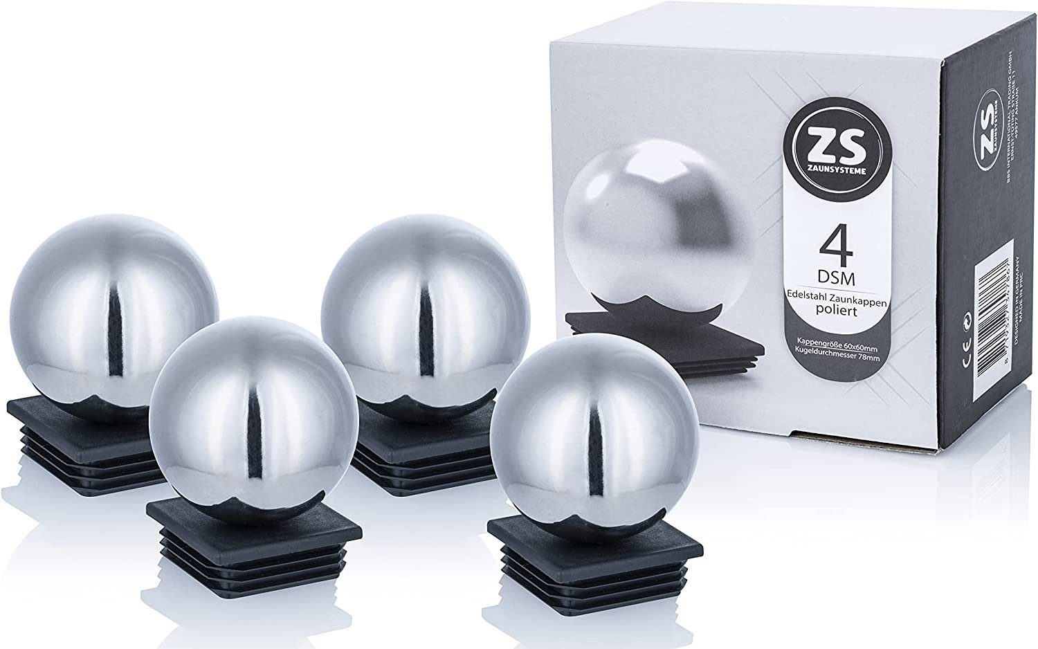 ZS Zaunsysteme Doppelstabmattenzaun Edelstahl Zaunkappen Set, günstig online kaufen