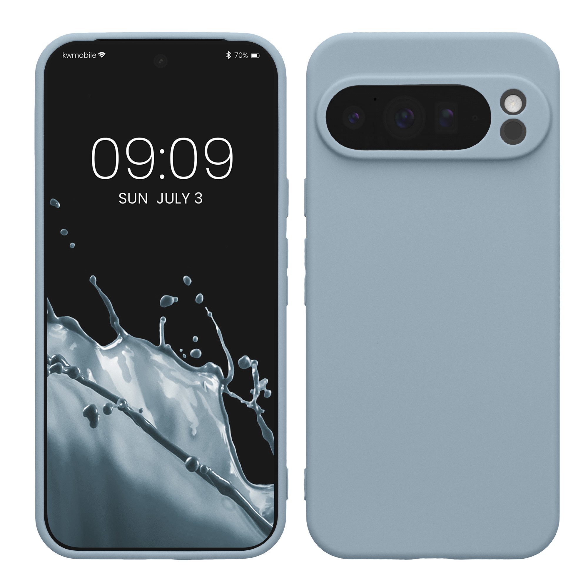kwmobile Smartphone-Hülle Hülle für Google Pixel 10 Pro XL, Backcover Silikon - Soft Handyhülle - Handy Case in Hellblau matt