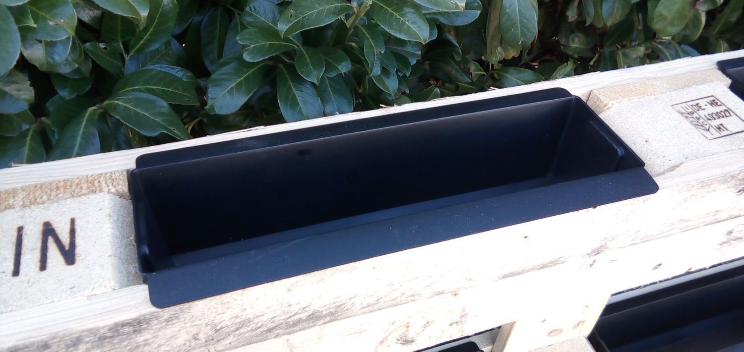 BURI Pflanzkübel schwarz für 1-6 St) (1 Europaletten verzinkt Balkon Pflanzkasten Stück oder