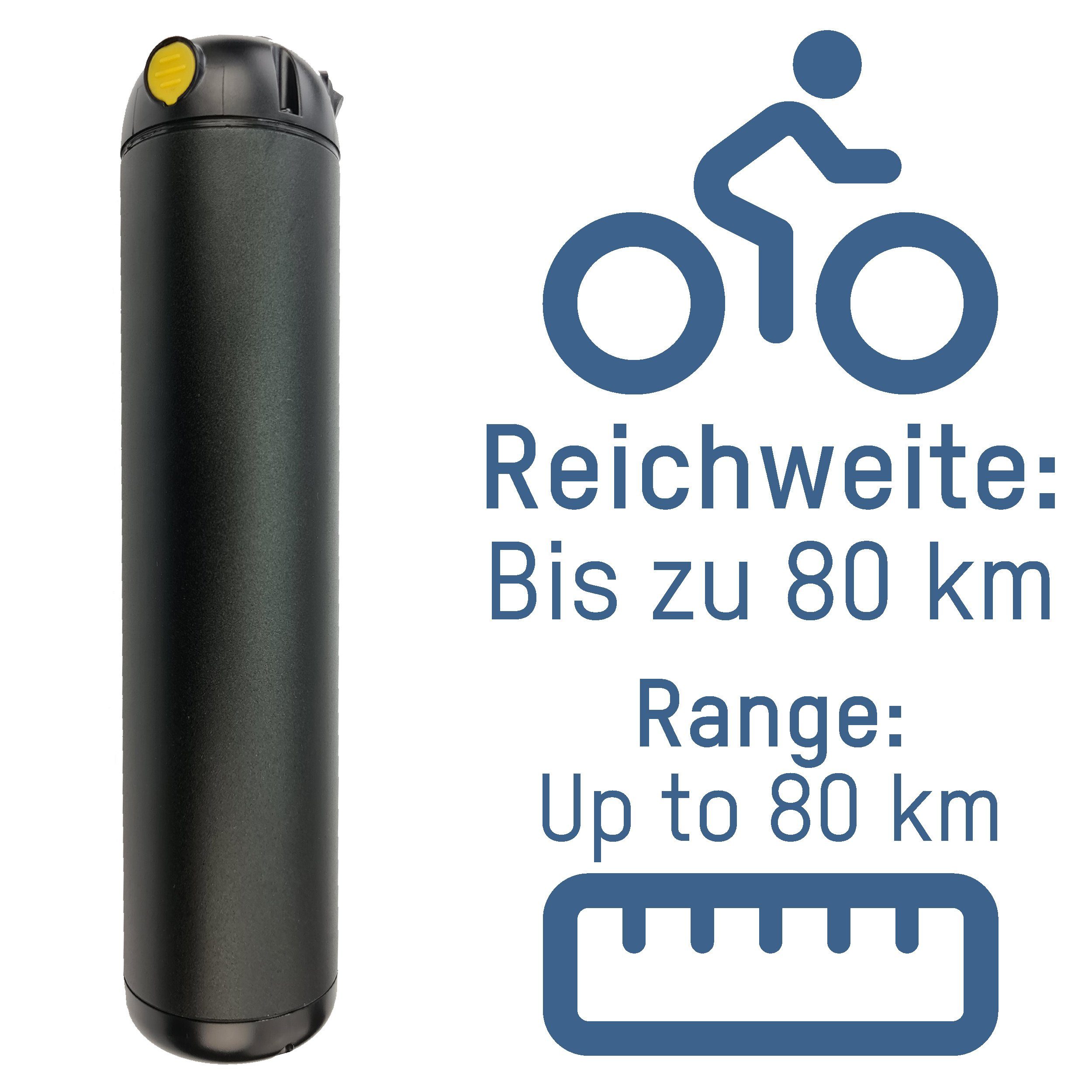 ANSMANN® E-Bike Pedelec 36 Akku mit V Reichweite 252 bis Flaschen Wh Kapazität 40 zu km E-Bike 7Ah und Akku