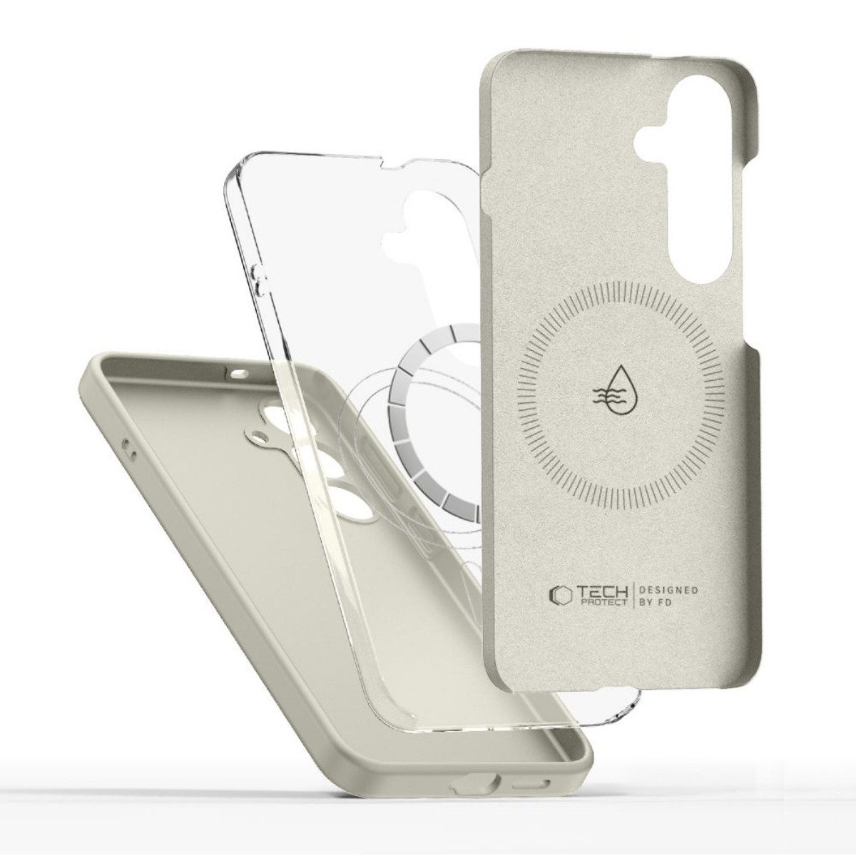 TECH PROTECT Handyhülle Silikon für Samsung Galaxy S26+ Plus Beige Magnetisch Case 6,7 Zoll, Weiche Mikrofaser-Innenseite schützt vor feinen Kratzern – Bild 3 von 5