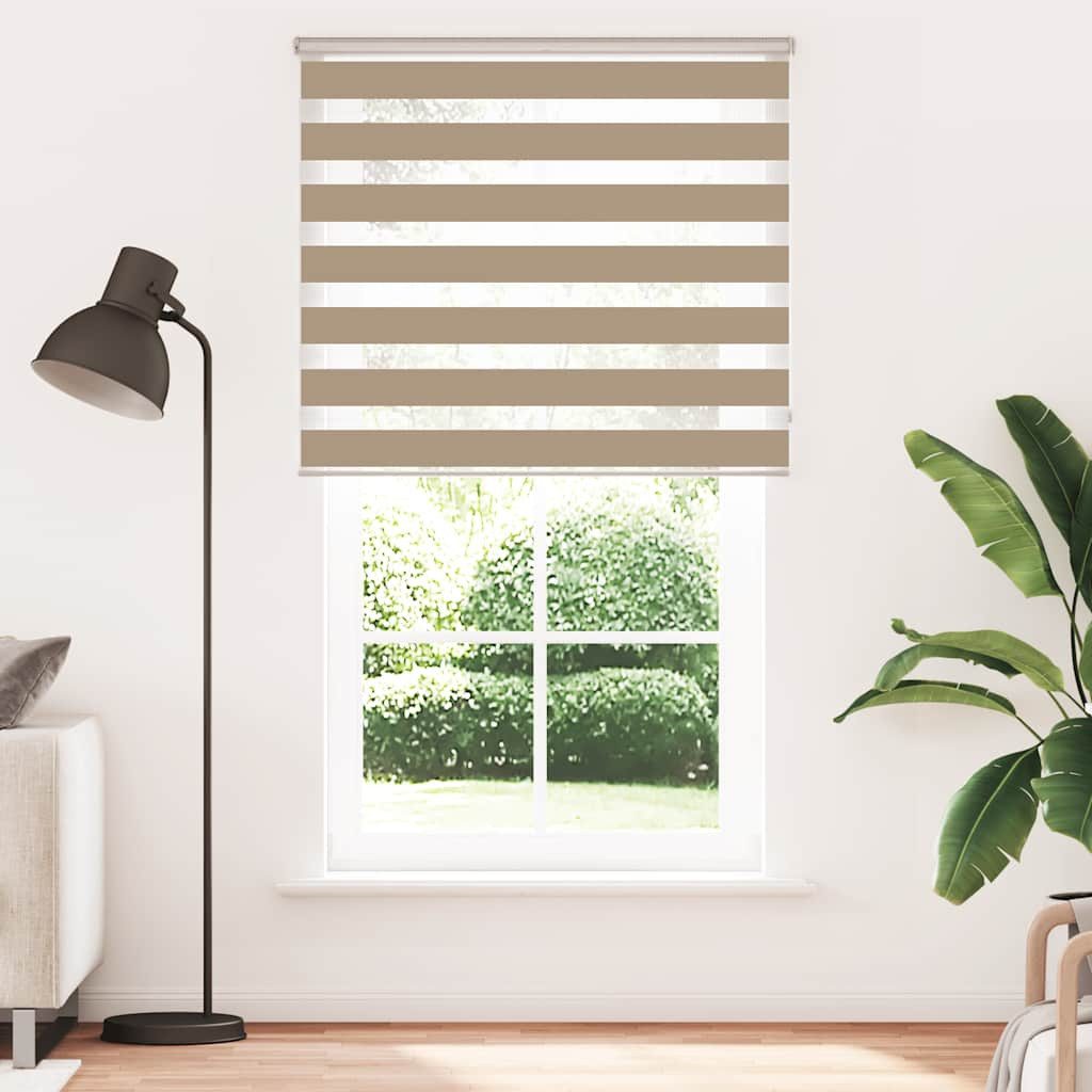 Rollo Doppelrollo Sandbraun 135x200 cm Stoffbreite 130,9 cm Polyester, vidaXL